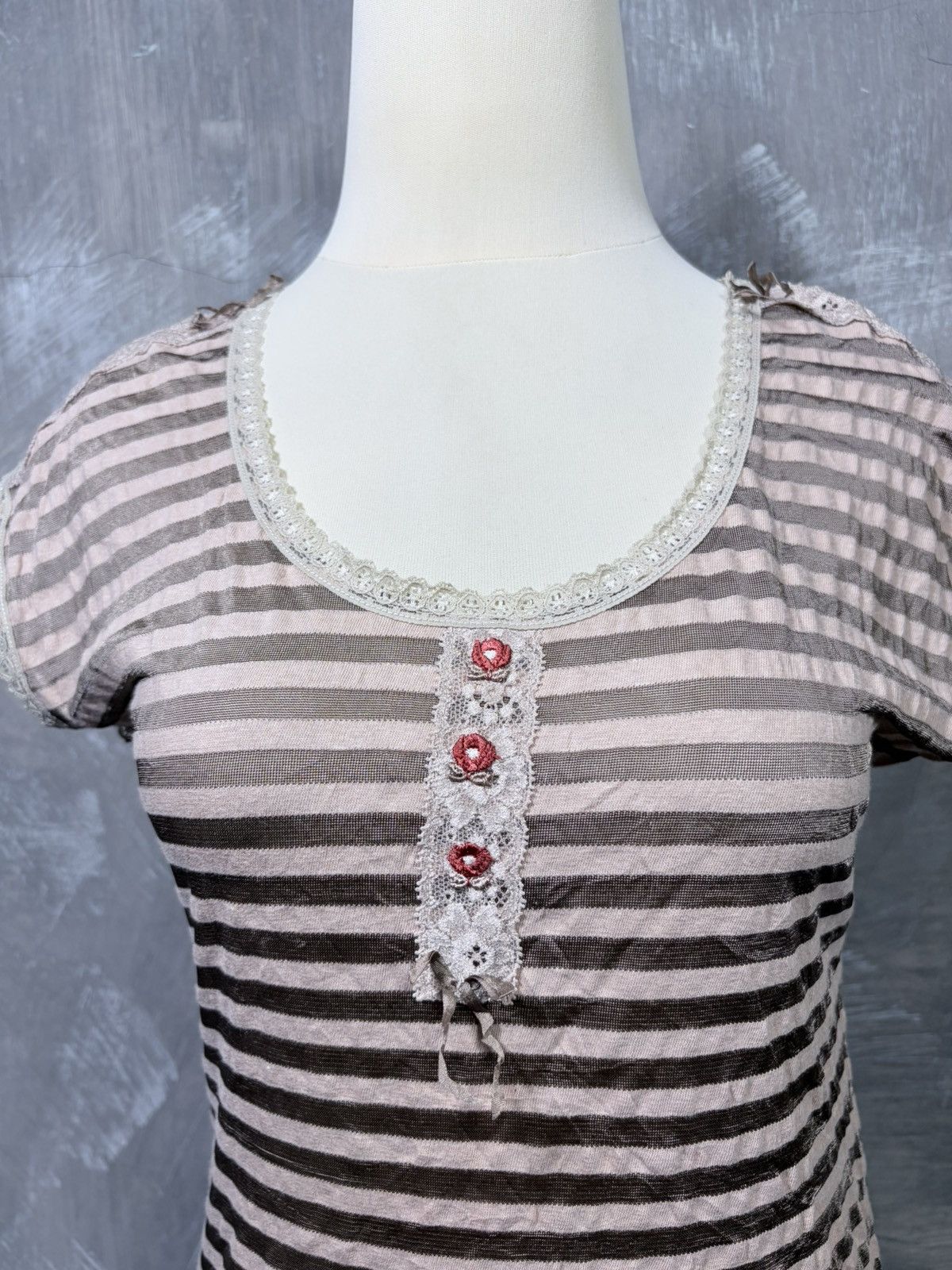 Japanese Brand Japanese Women Stripe T-shirt Lolita Style Size S / US 4 / IT 40 - 4 Thumbnail