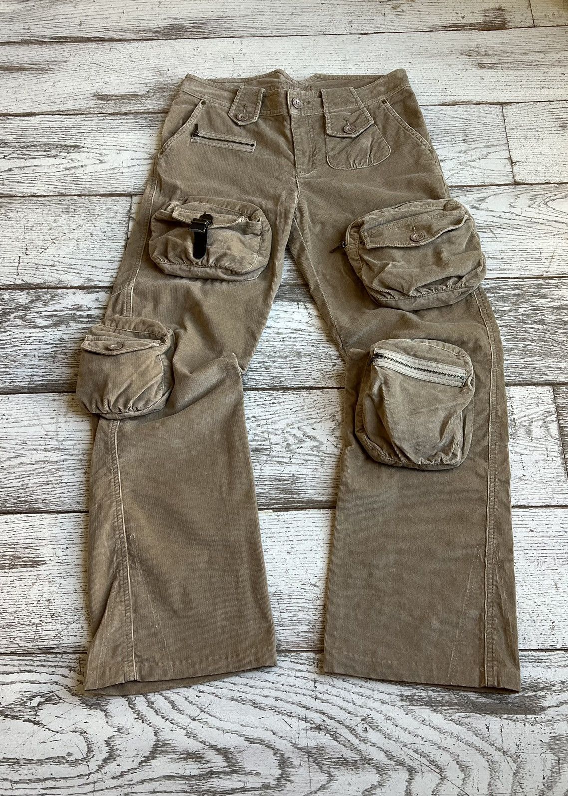 Pre-owned Archival Clothing X Dolce Gabbana Vintage Multipocket Utility Hunter Corduroy Pants In Brown