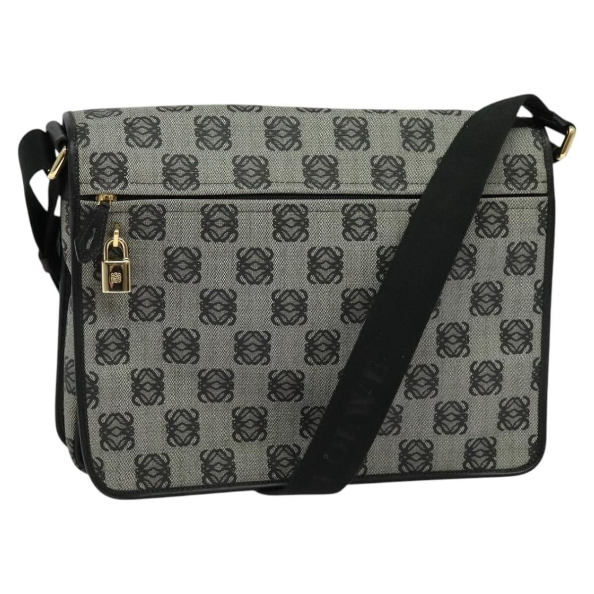 Loewe Anagram Shoulder Bag Pvc Leather Gray Gold Auth Yk18093 in Gray/Gold, Women's