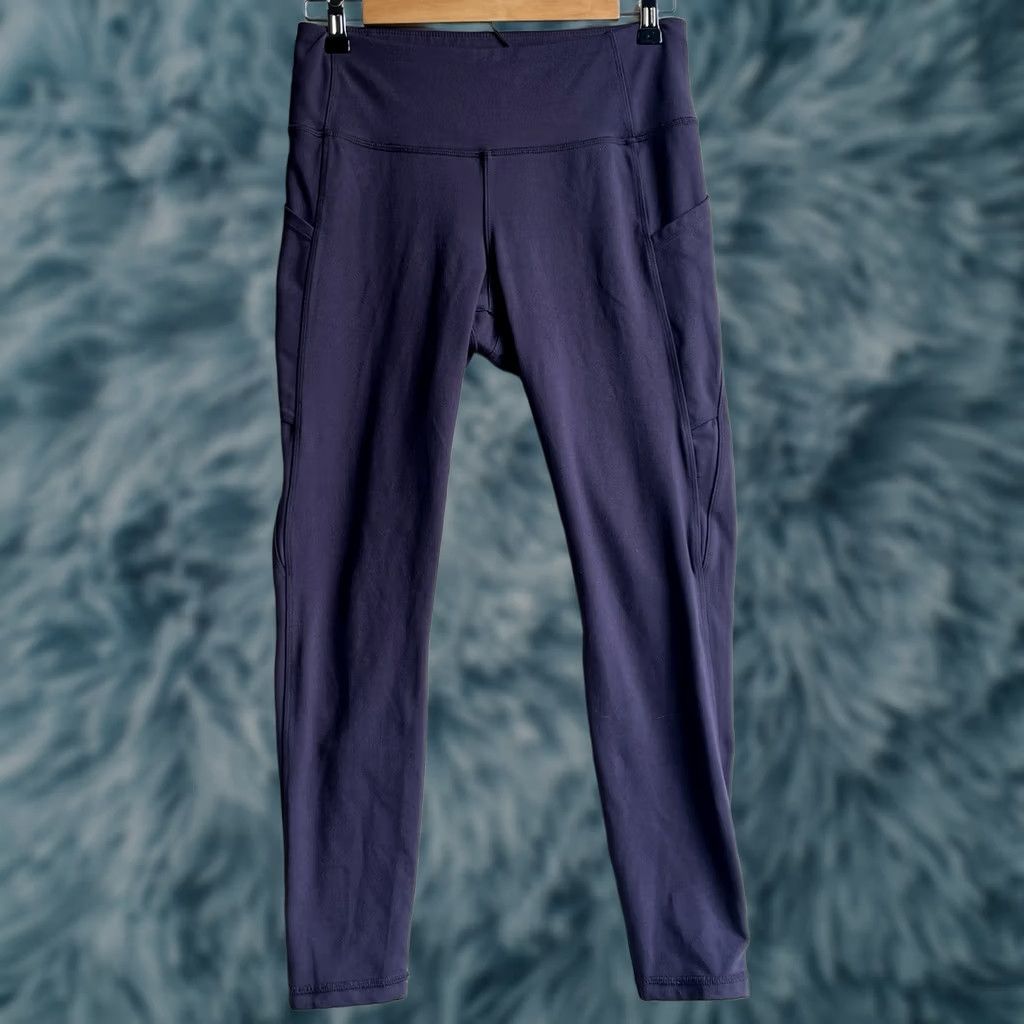 Vintage Danskin Womens Purple Leggings Size Medium Pockets Yoga Gym Workout Comfy Size 32" / US 10 / IT 46 - 1 Thumbnail