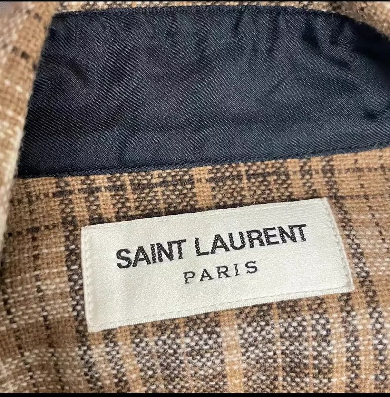 Saint Laurent Paris Saint Laurent Paris 13FW First Year Show Wool Plaid Shirt N Size US M / EU 48-50 / 2 - 3 Thumbnail
