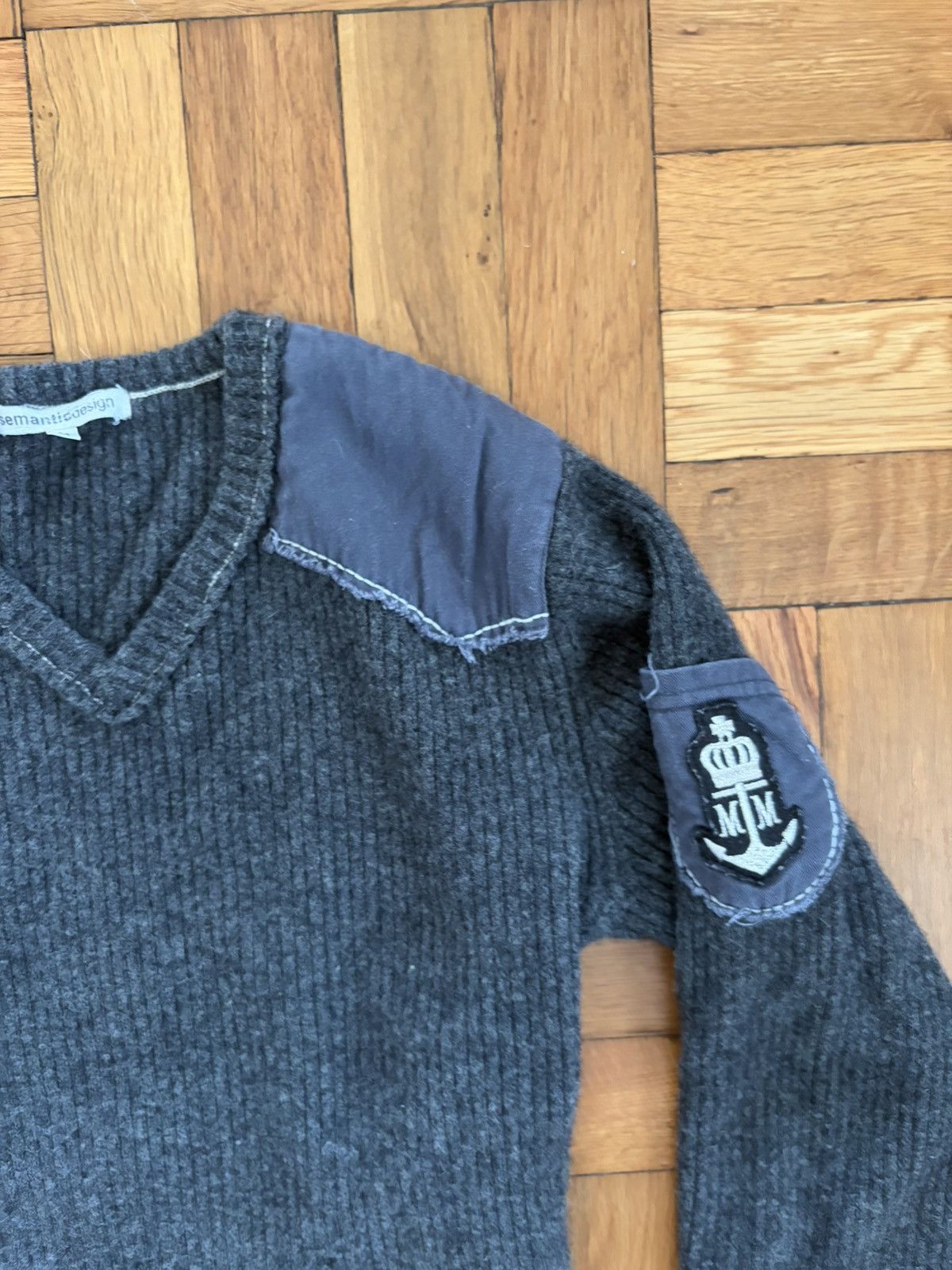 Number (N)ine Semantic Design Wool Sweater Sailor Patch Size US M / EU 48-50 / 2 - 5 Thumbnail