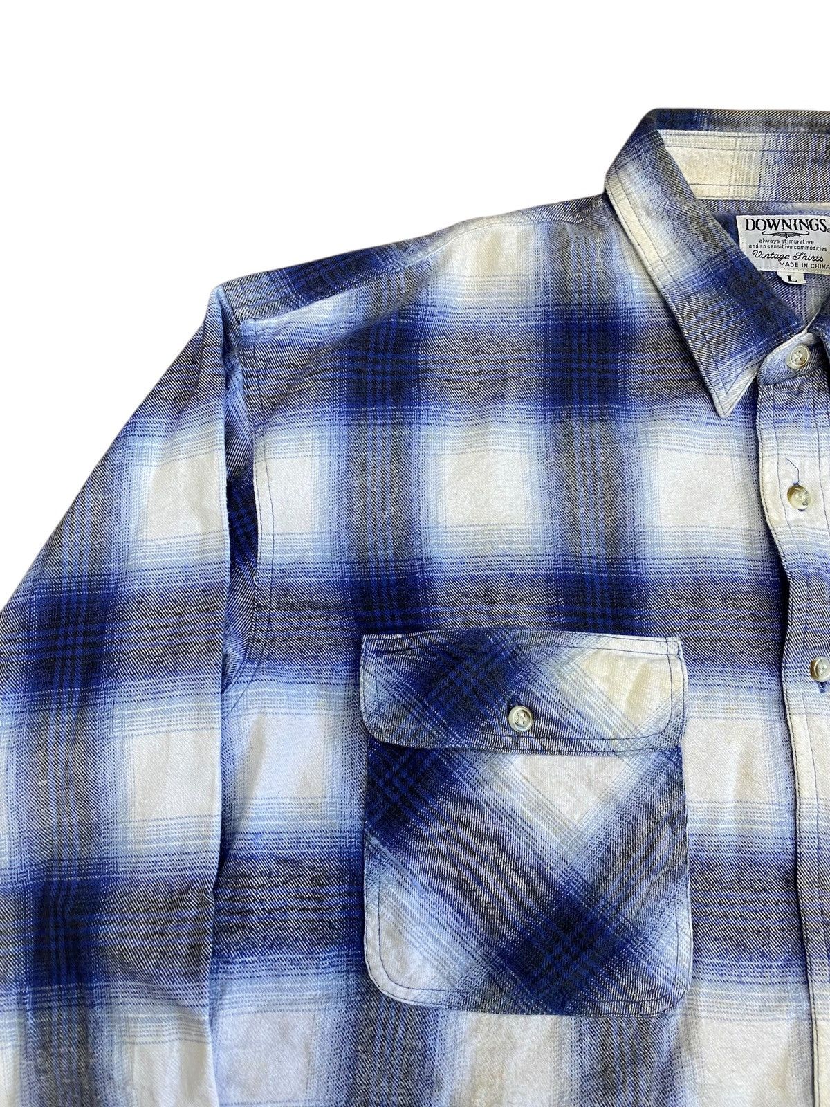 Japanese Brand Downings Flanel Wool Tartan Button-Up Size US L / EU 52-54 / 3 - 3 Thumbnail