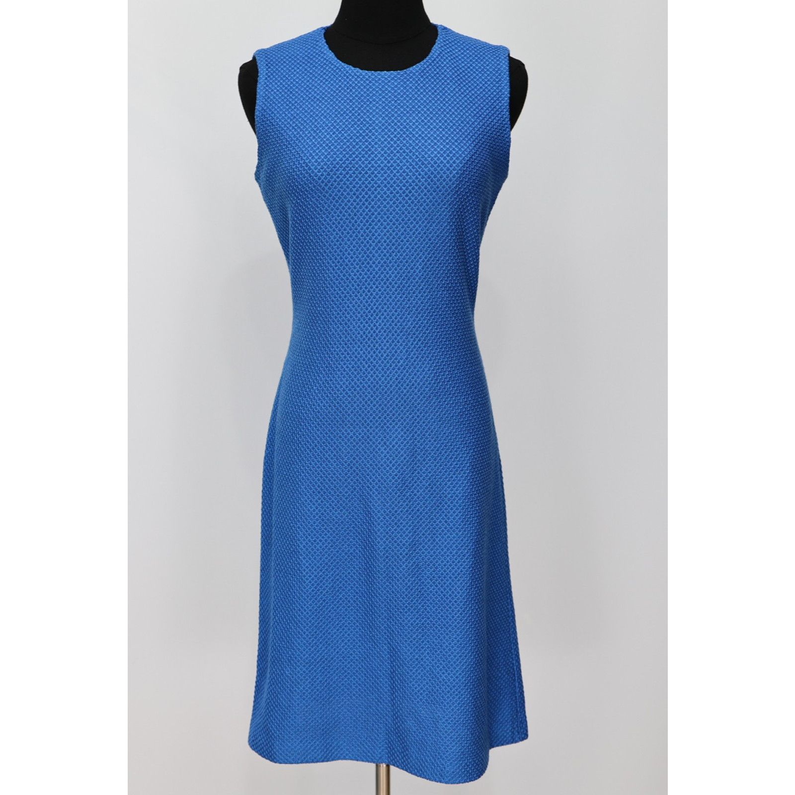 St. John ST. JOHN Blue Honeycomb Sheath Modern Classic Dress Size 2 Size XS / US 0-2 / IT 36-38 - 1 Thumbnail