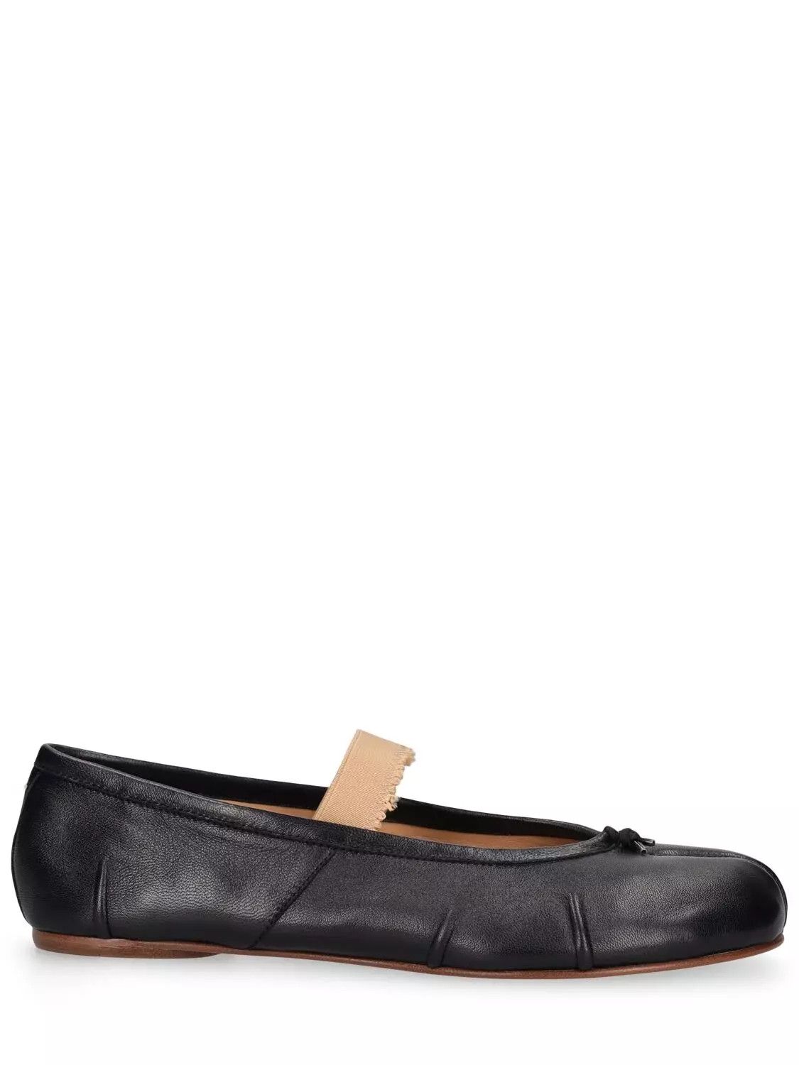 MAISON MARGIELA Tabi Black Leather Elastic Band Ballerinas