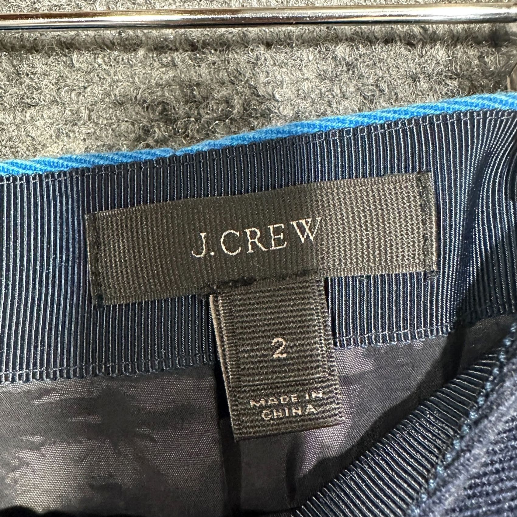 J.Crew J.CREW Skirt Womens 2 Colorblock Striped Pencil Blue White Cotton Lined Back Zip Midi Skirt Womens XS-Plus? Size 26" / US 2 / IT 38 - 3 Thumbnail