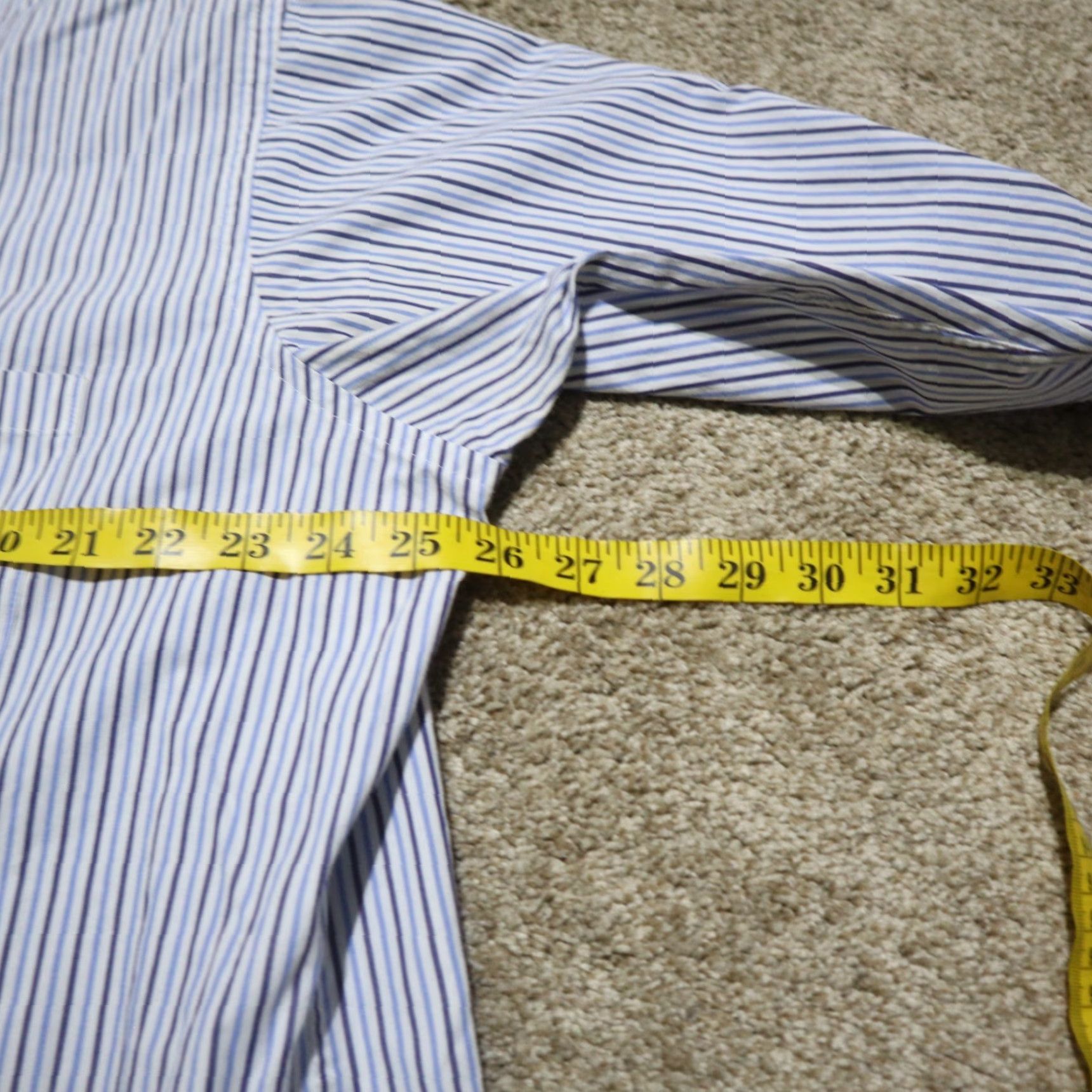 Chaps Chaps Shirt Button-Down Blue Stripes Classic Fit Long Sleeve Men's 17.5 34 / 35 Size US XXL / EU 58 / 5 - 5 Thumbnail