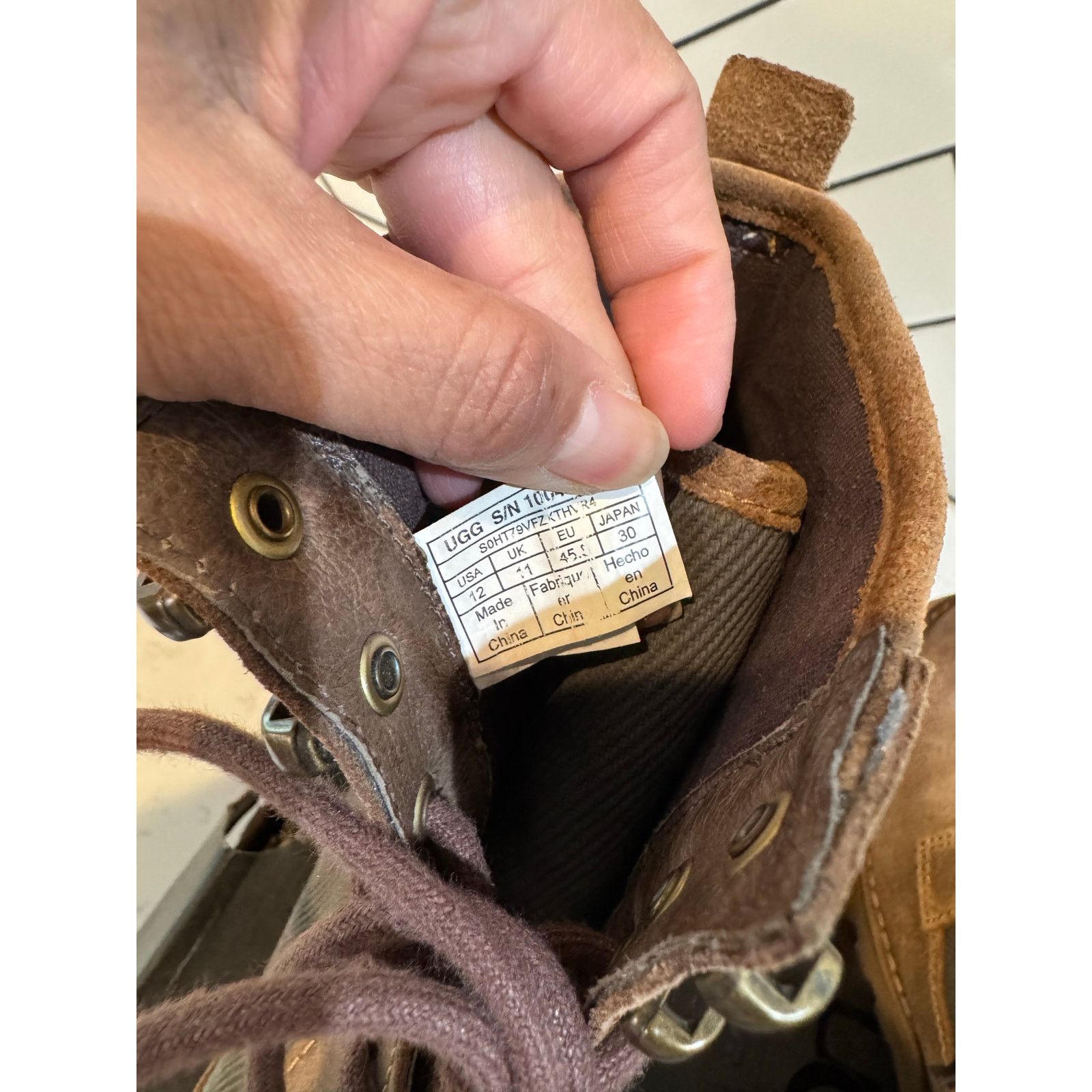 Ugg UGG Montgomery combat boots chestnut leather olive canvas Size US 12 / EU 45 - 10 Thumbnail
