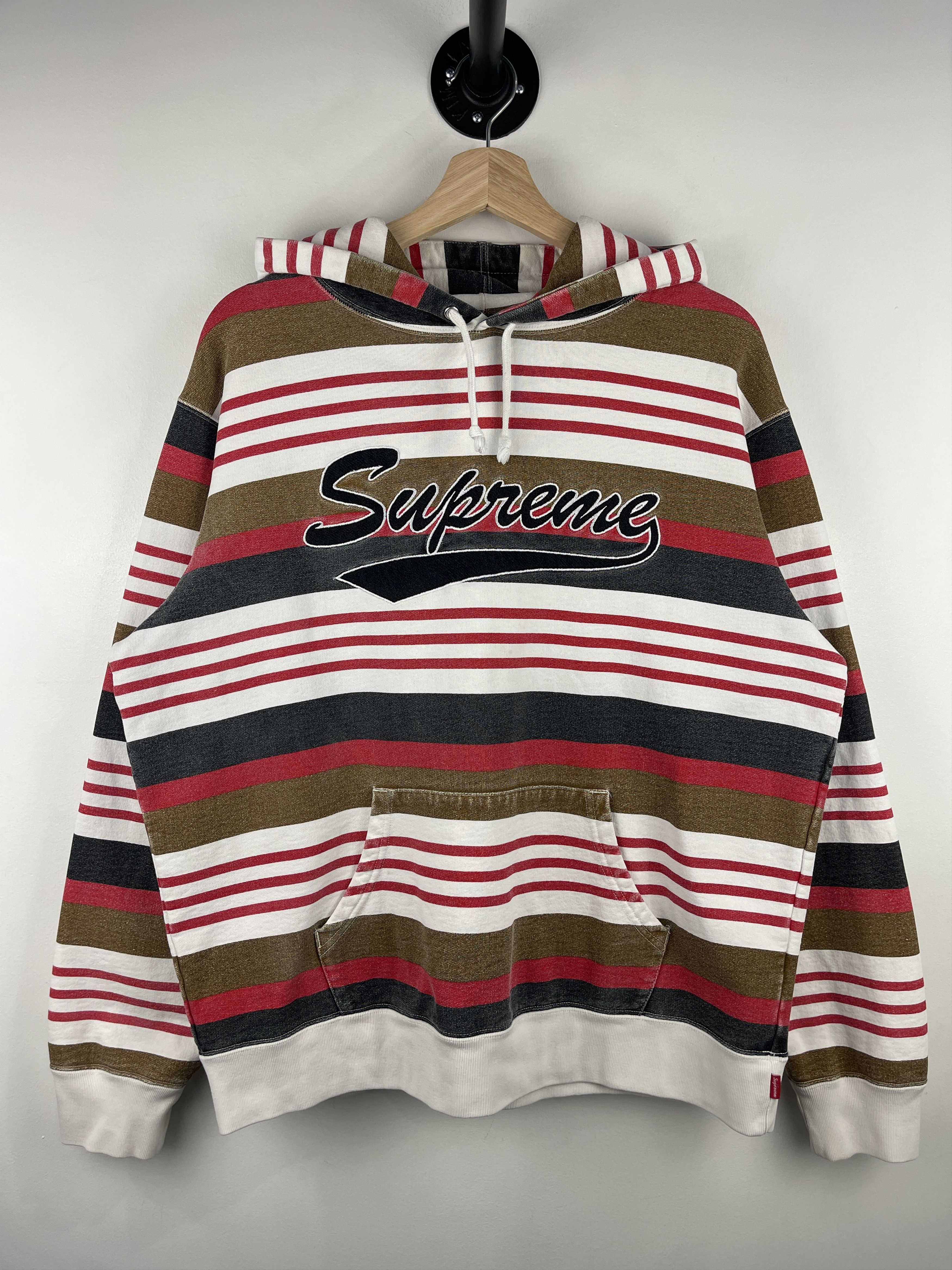 Supreme Supreme FW07 striped crest hoodie | Grailed