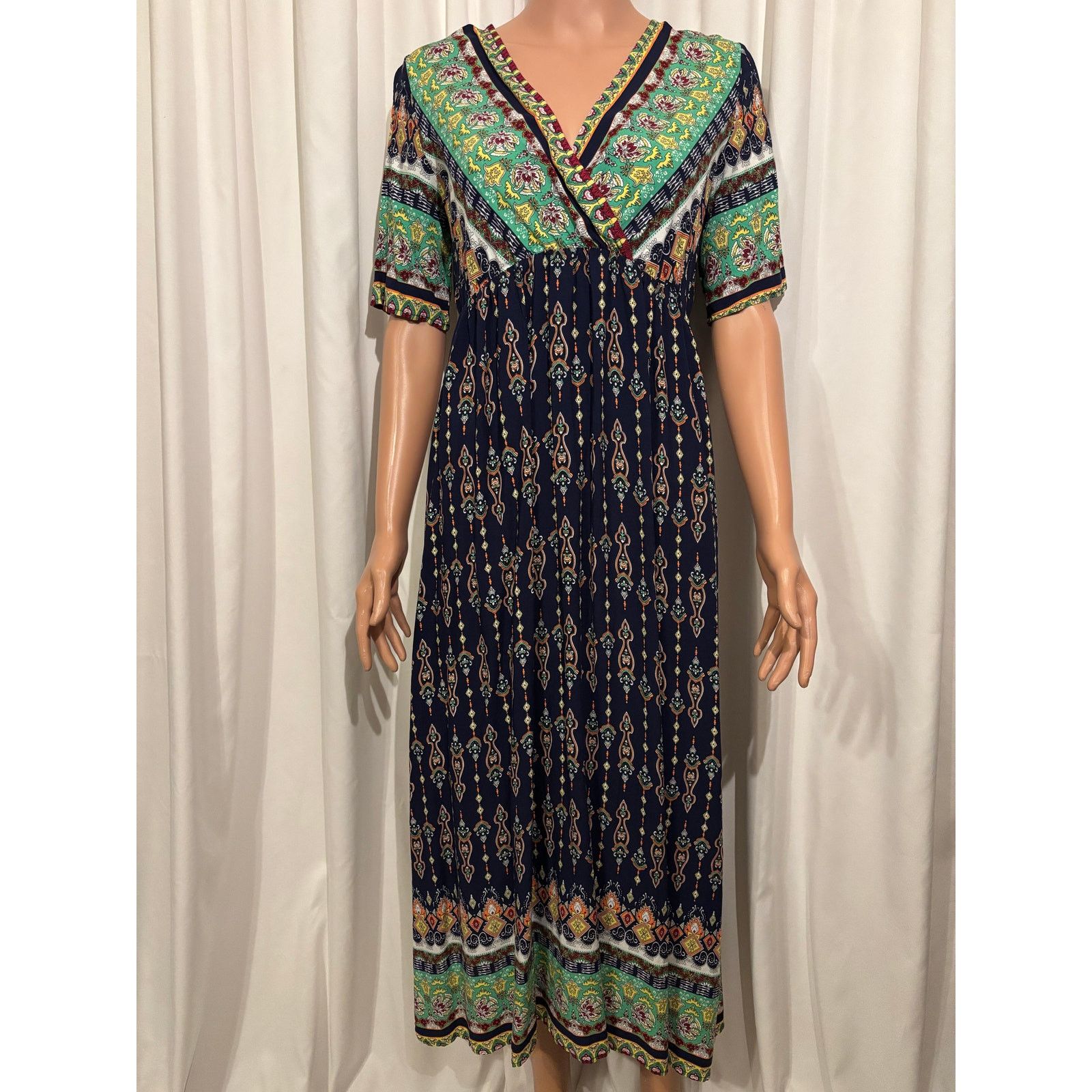 The Unbranded Brand Boho Multi-Color Paisley Dress One Size Size ONE SIZE - 2 Thumbnail