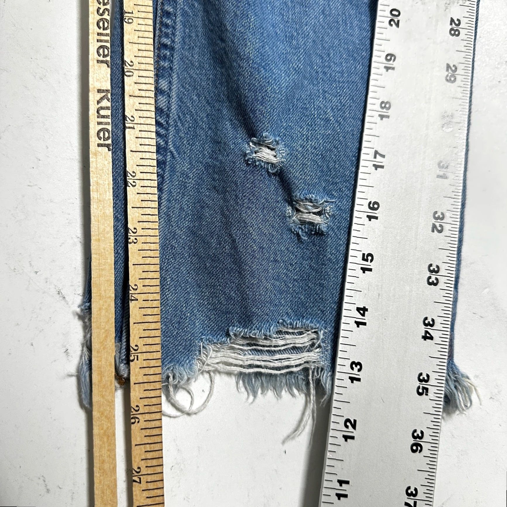 Abercrombie & Fitch Abercrombie & Fitch Jeans Women Size 10 High Rise Girlfriend Raw Hem 5-Pocket Denim Blue Size 24" / US 00 / IT 34 - 5 Thumbnail