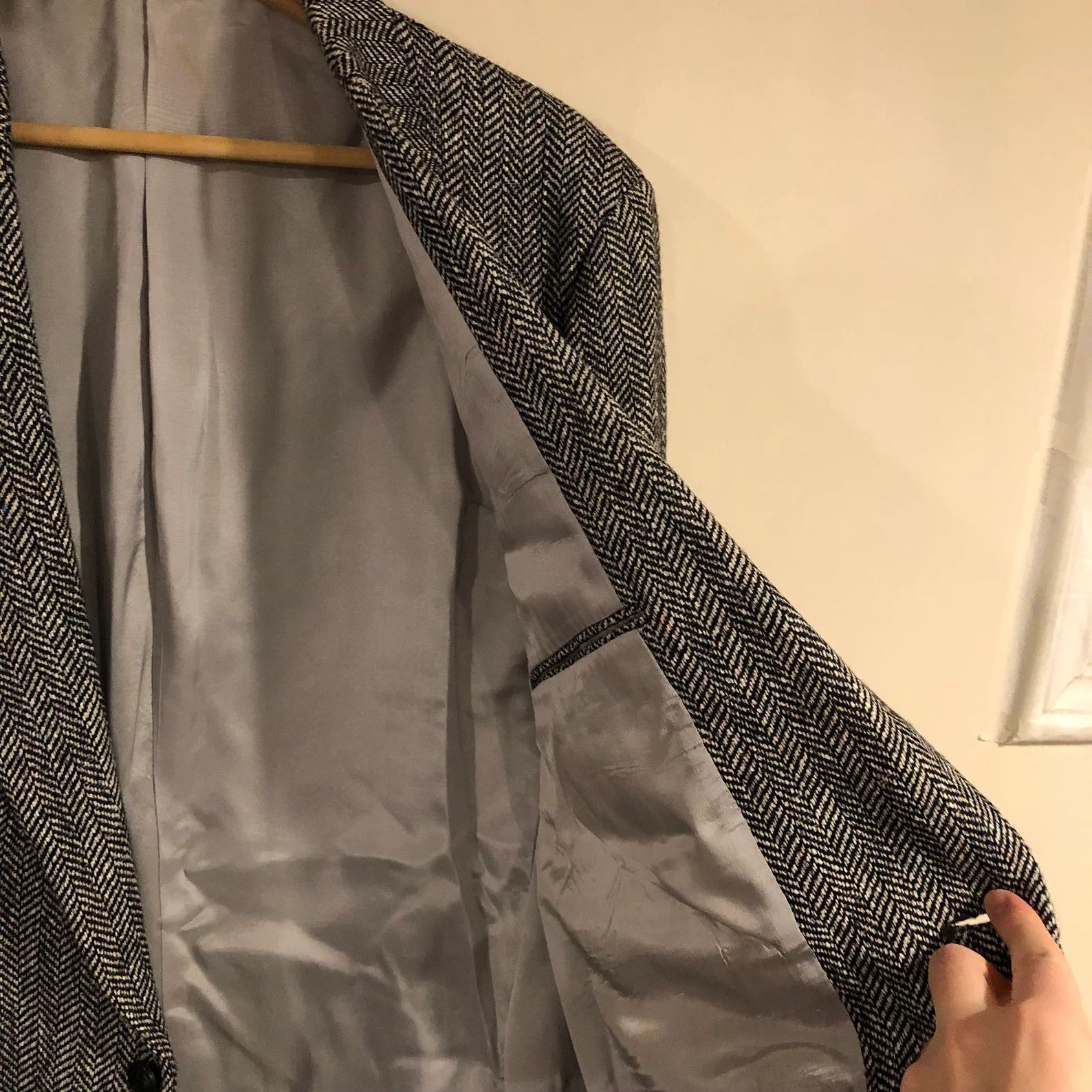 Givenchy Houndstooth Blazer Suit Tweed Wool Jacket Coat Size 42R - 5 Thumbnail