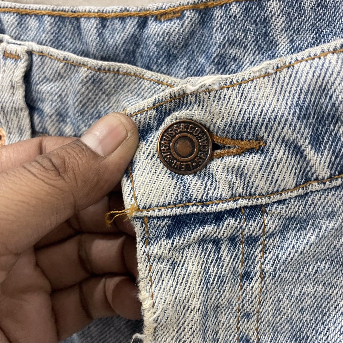Levi's Vintage 90s Levis Button 525 Distressed Denim Size US 31 - 5 Thumbnail