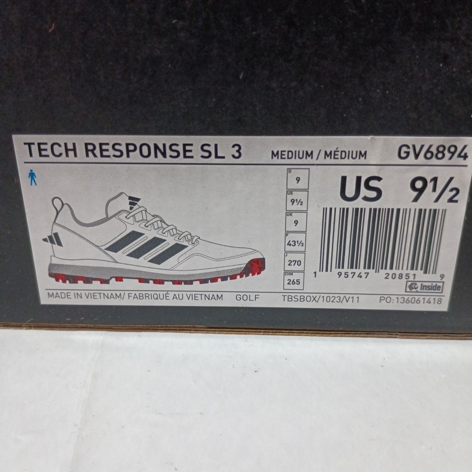 Adidas Adidas Men's Tech 3.0 Spikeless Golf Shoes Size 9.5 M White Size US 9.5 / EU 42-43 - 9 Thumbnail