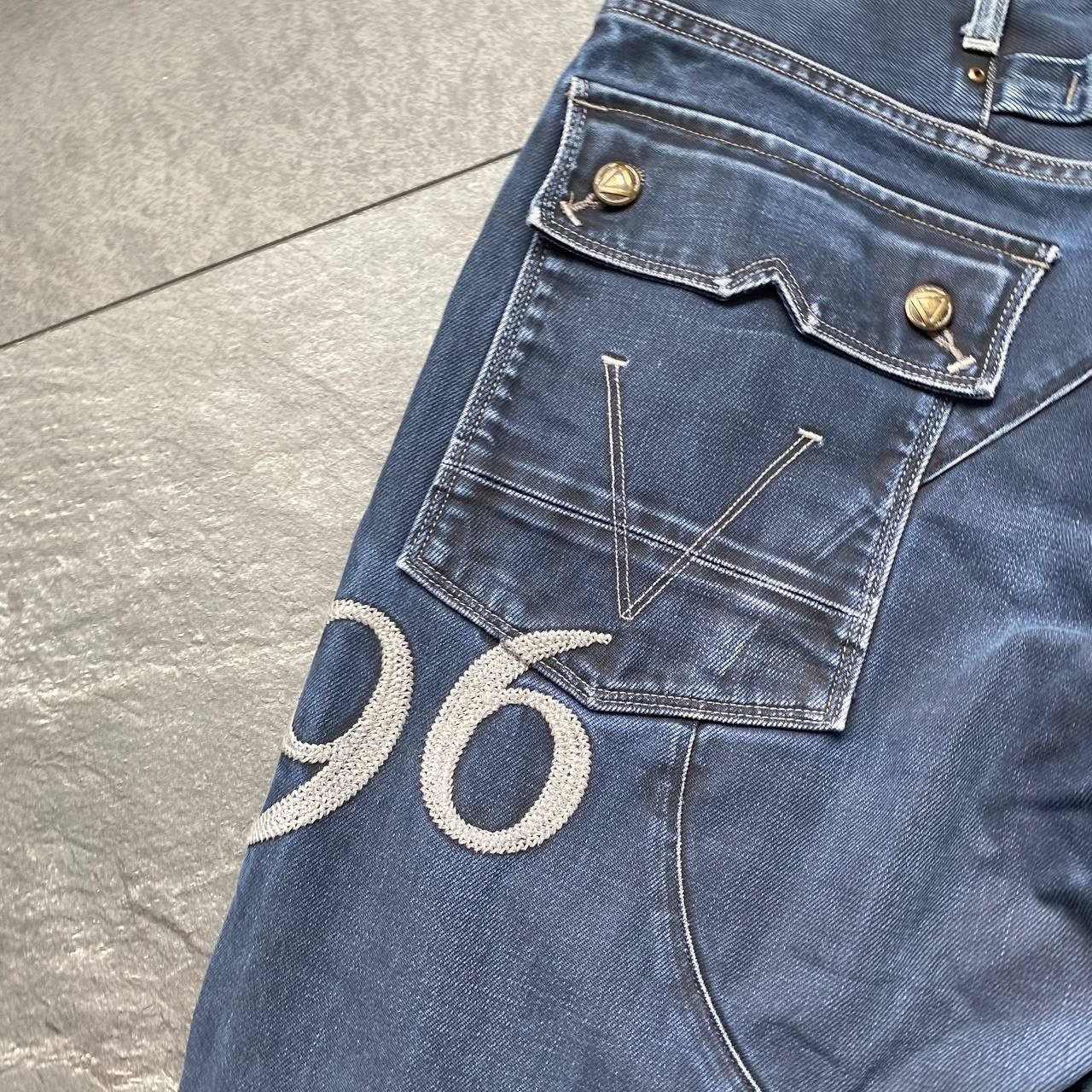 G-Star × Japanese Brand × Vintage Vintage Gstar Raw 96 Jeans Big Logo Baggy Streetwear Size US 34 / EU 50 - 4 Thumbnail
