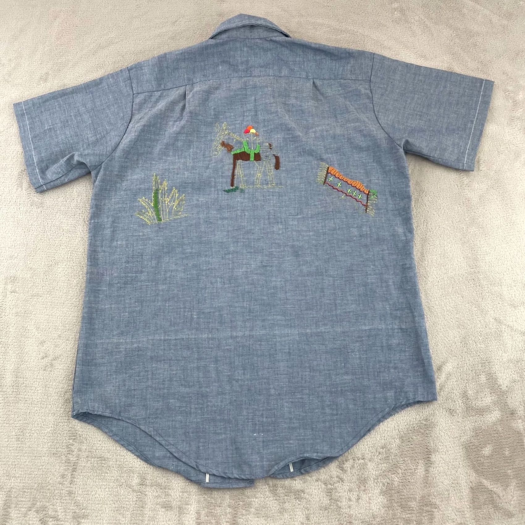 Vintage VINTAGE Big Mac Chambray Shirt Medium Blue Short Sleeve Button-Down 1980s Mens Shirt Size US M / EU 48-50 / 2 - 6 Thumbnail