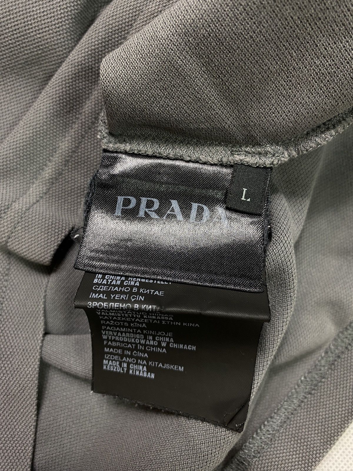 Designer × Prada Prada grey tab polo tshirt luxury premium oldmoney Size US L / EU 52-54 / 3 - 6 Thumbnail