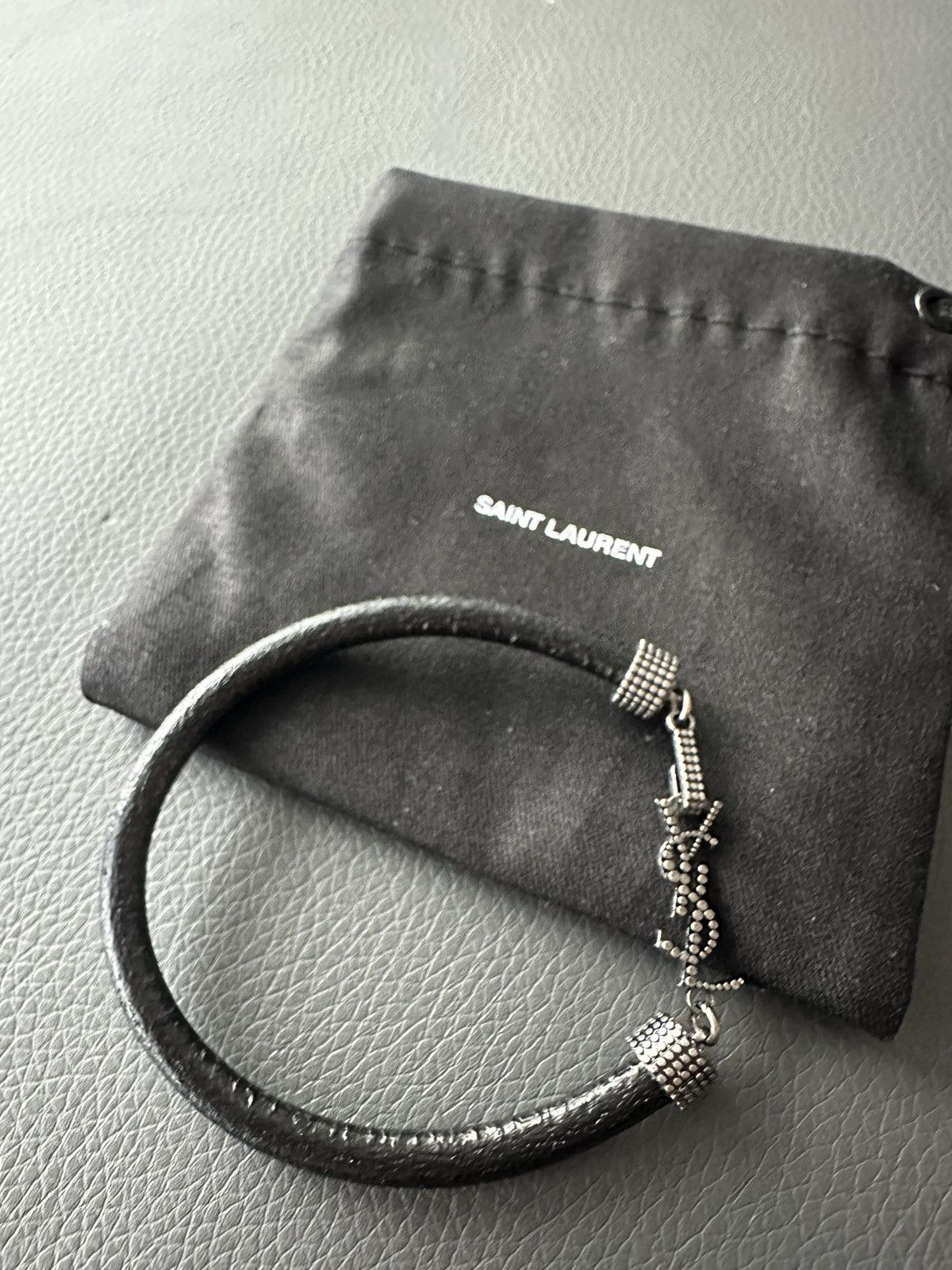 Saint Laurent Paris × Yves Saint Laurent Runway Brand New Saint Laurent Leather Bracelet Unisex Size ONE SIZE - 2 Thumbnail