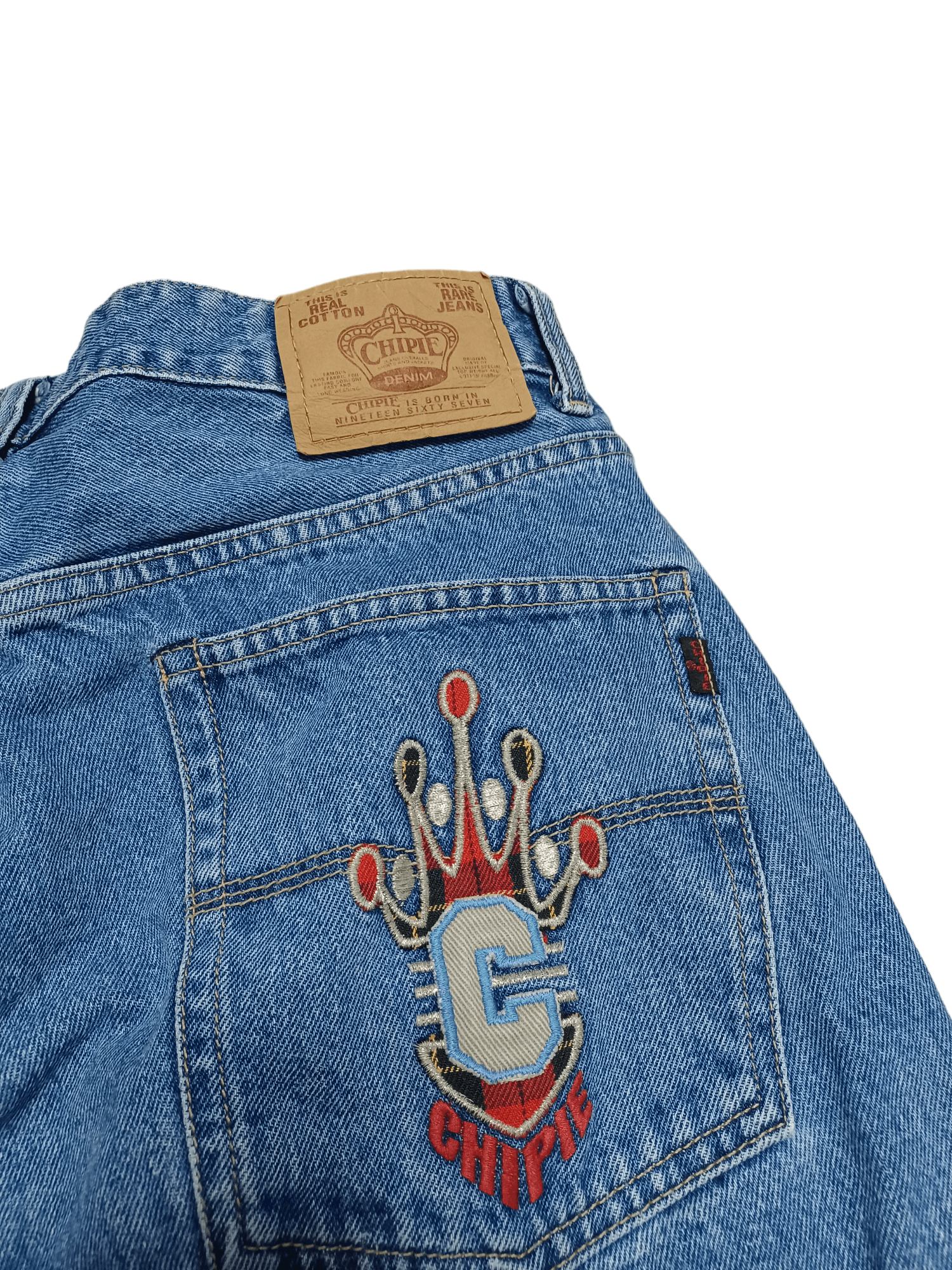 Japanese Brand MADE IN JAPAN CHIPIE FANTASTIC EMBROIDERED LOGO DENIM SHORTS Size US 33 - 2 Thumbnail