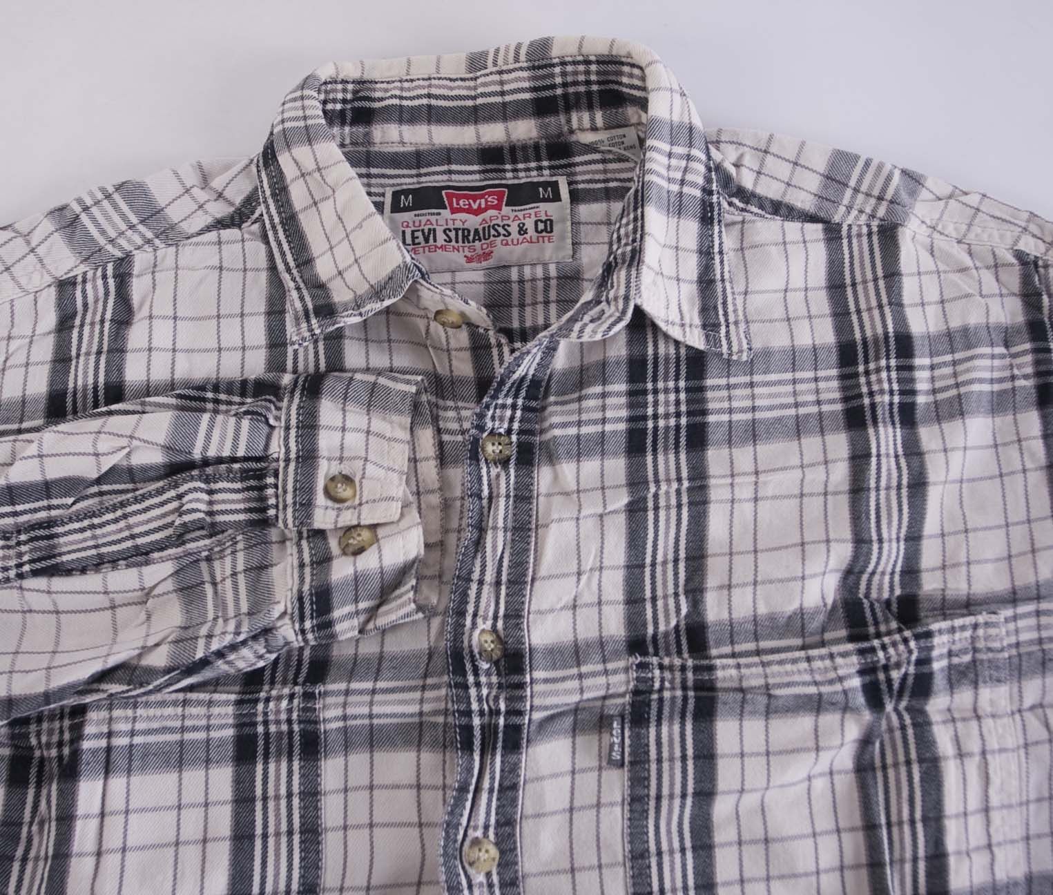 Levi's Levis Shirt Flannel Size M White / Gray Plaid Size US M / EU 48-50 / 2 - 1 Thumbnail