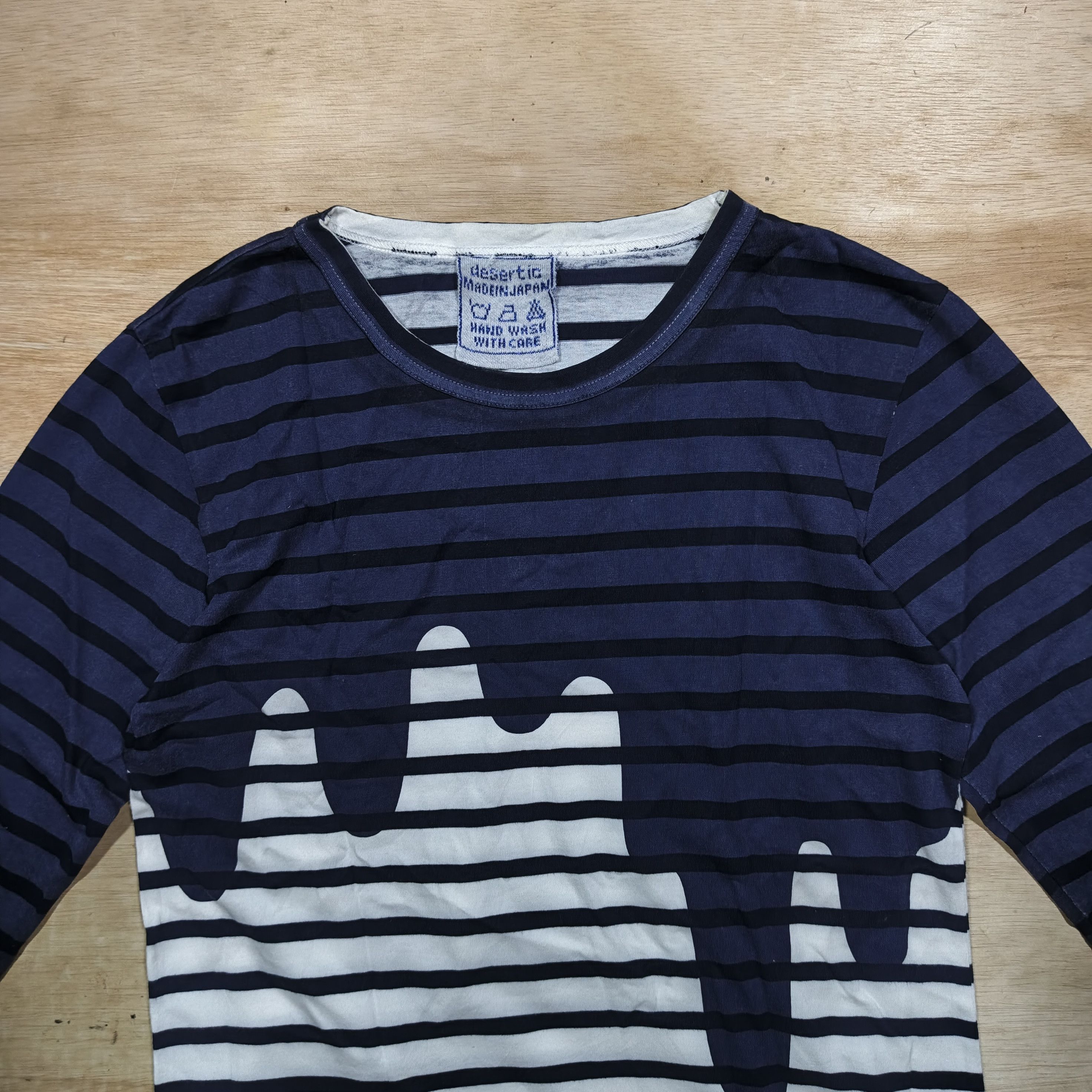 Japanese Brand DESERTIC Liquid Print Border Longsleeve T-Shirt Size M / US 6-8 / IT 42-44 - 2 Thumbnail
