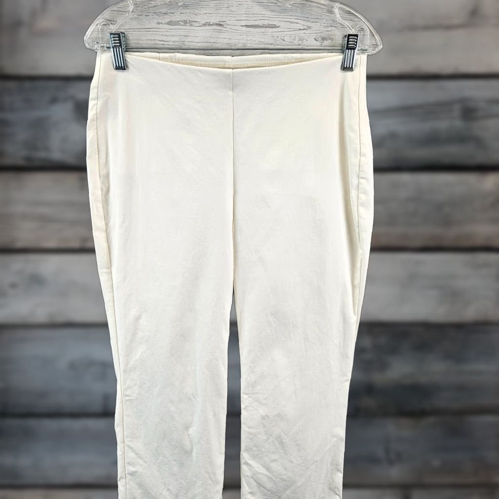 Vintage Chico's Womens Cropped Pants Sz 4 Ivory Pull On Mid Rise Rayon Blend Pants Men/Women? Size 27" / US 4 / IT 40 - 1 Thumbnail