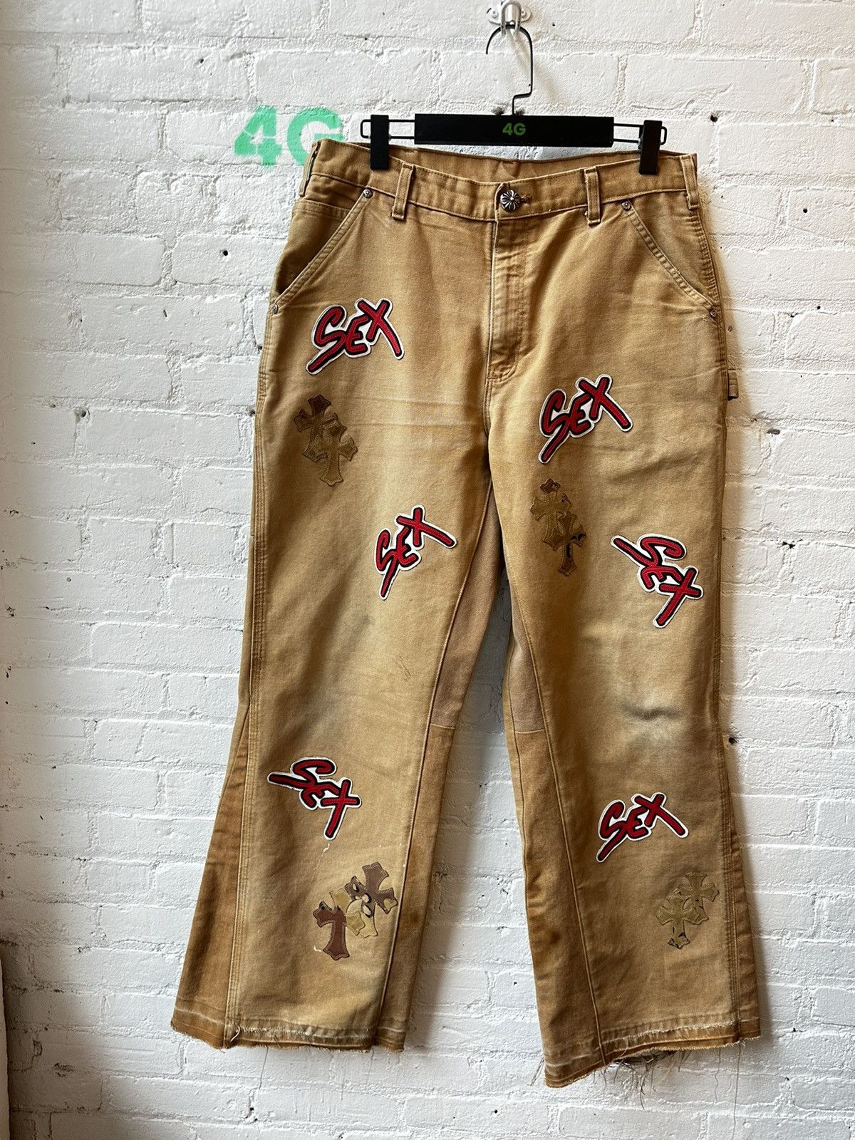 Chrome Hearts CHROME HEARTS CARPENTER CROSS & SEX PATCH JEANS 32 33 34 Size US 32 / EU 48 - 2 Thumbnail