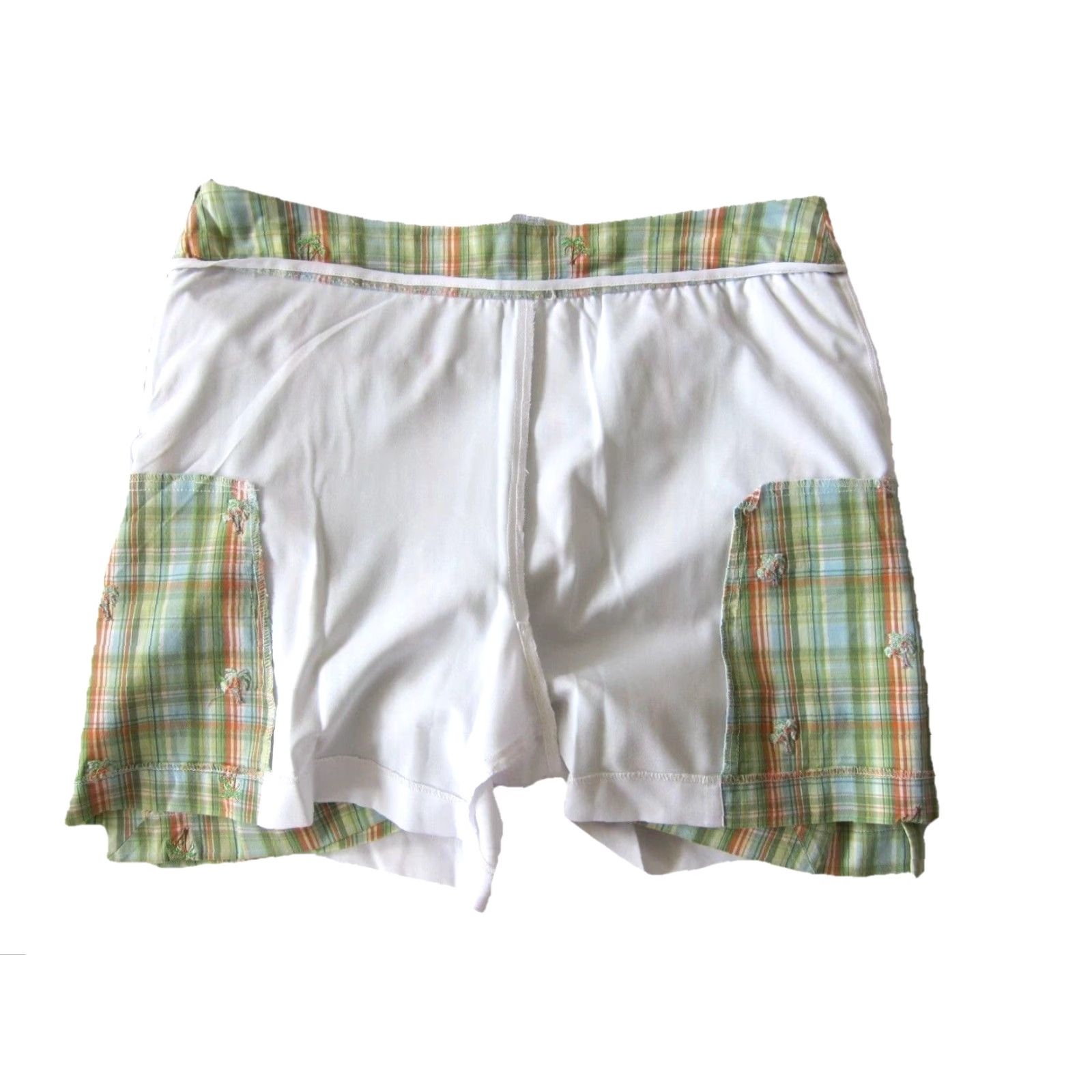 Izod IZOD Flex Cotton Stretch Green Orange Plaid Palm Tree Pocket Shorts Skort Size 8 Size 30" / US 8 / IT 44 - 6 Thumbnail