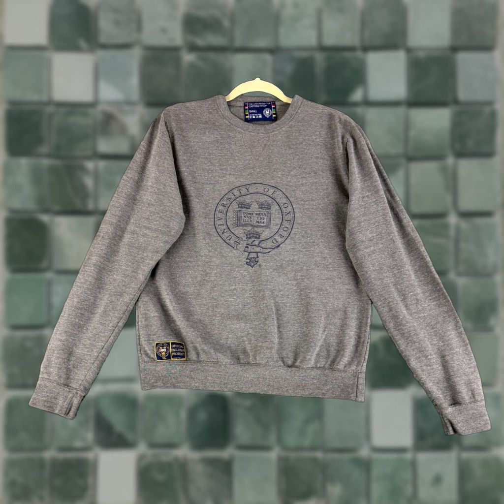 Vintage The University of Oxford Sweater Women's Small Gray Long Sleeve Crew Neck Cotton Size S / US 4 / IT 40 - 1 Thumbnail