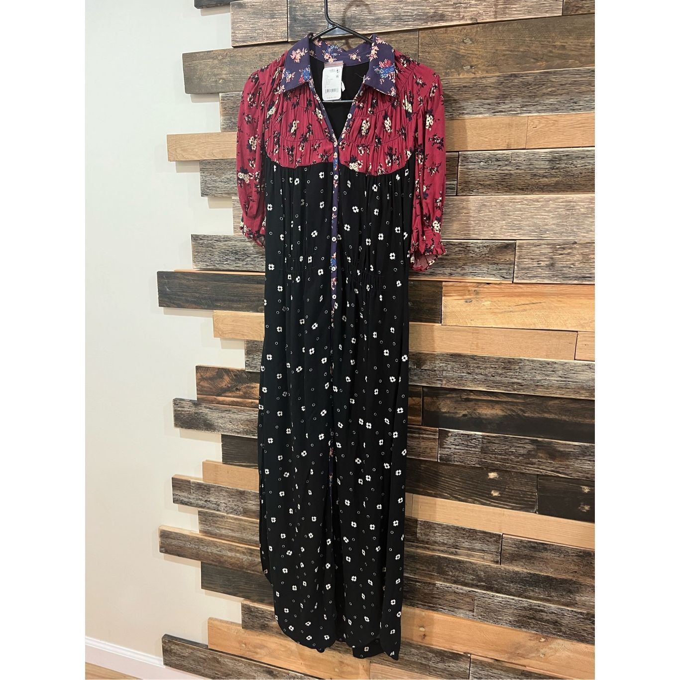 Free People FREE PEOPLE NWT Nora midi dress in black/red Size S Size S / US 4 / IT 40 - 10 Thumbnail