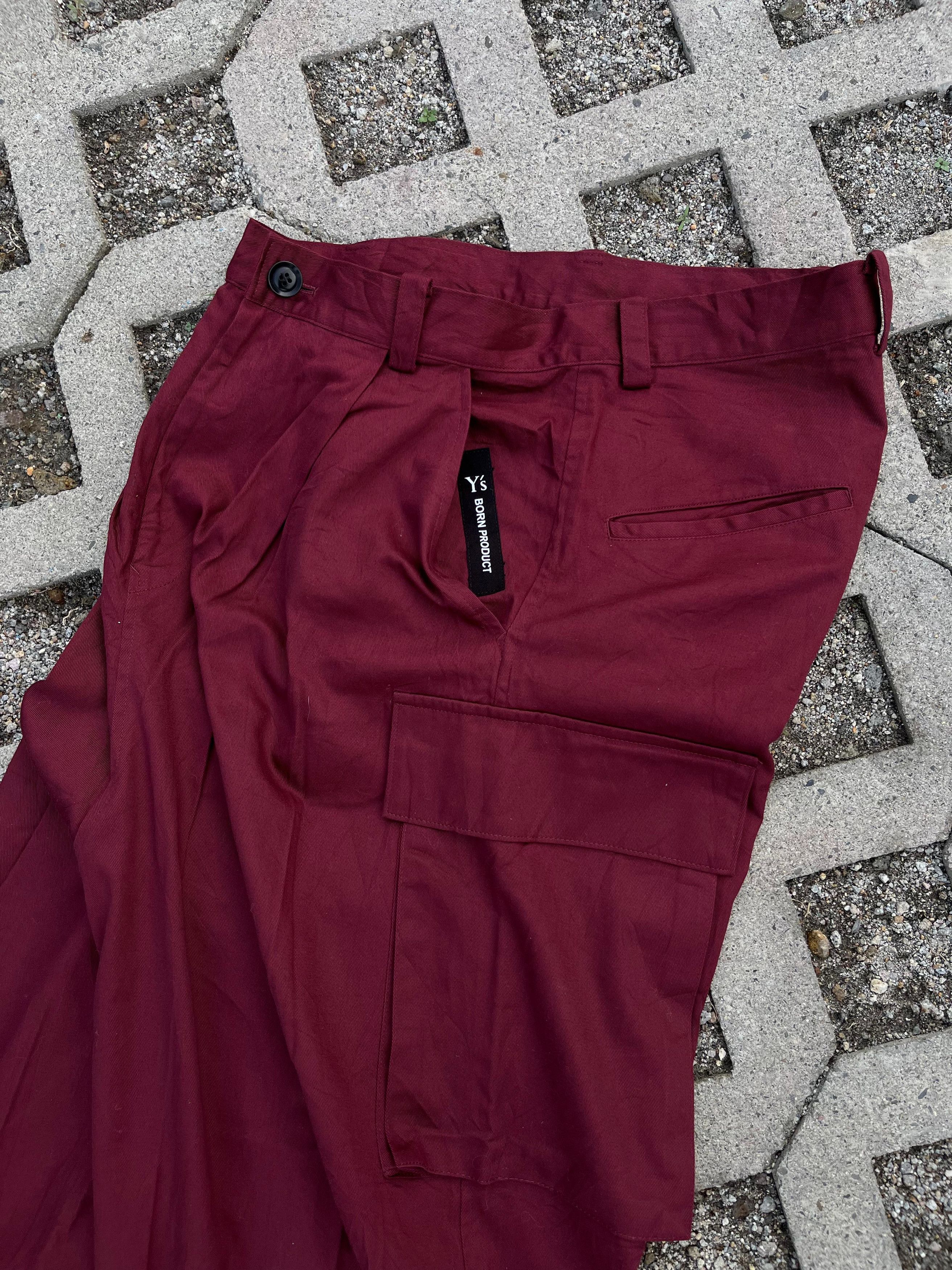Y's Y's Born Product Cotton Twill Cuffed Hem Cargo Pants Size US 31 - 4 Thumbnail