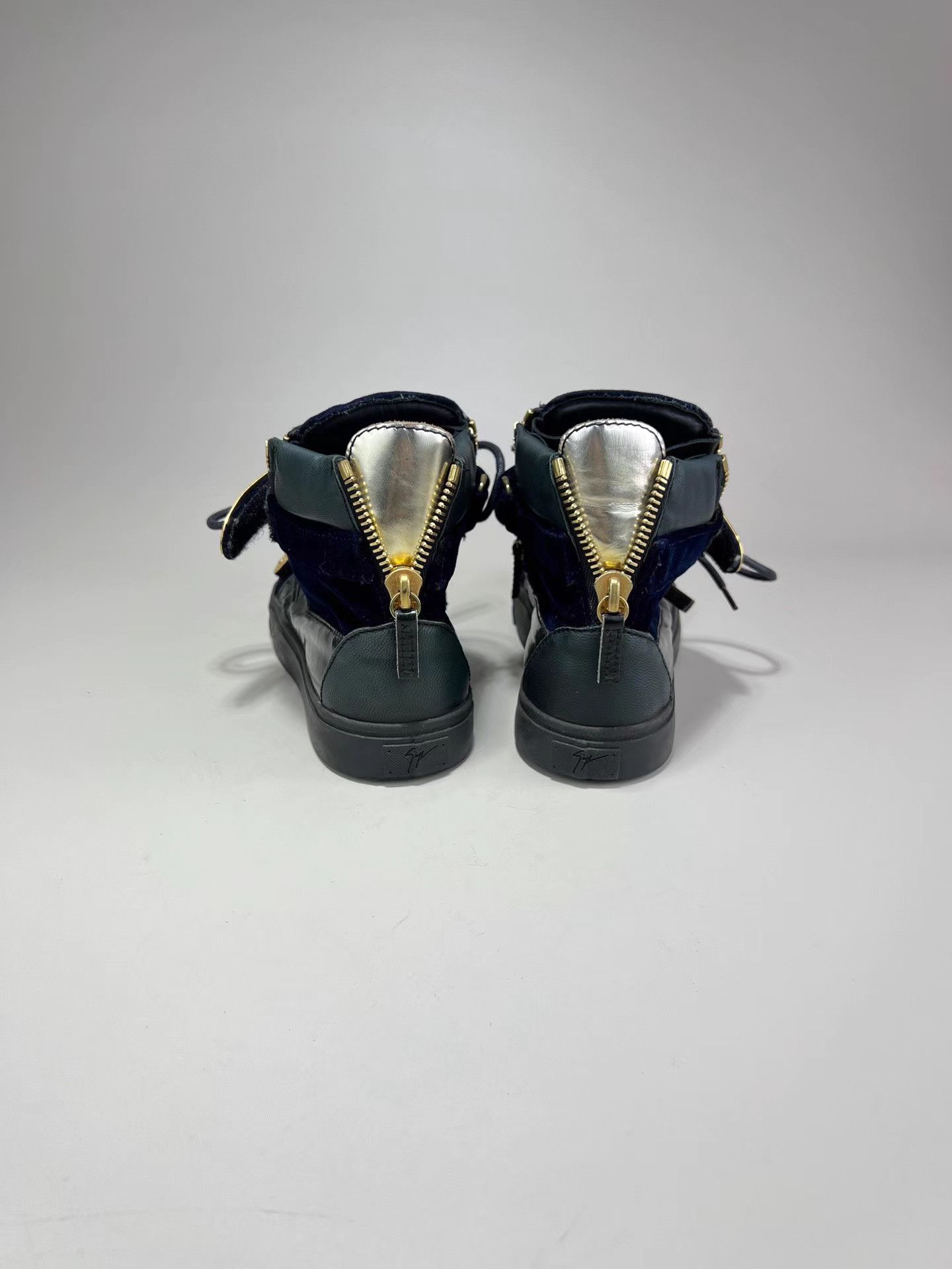 Giuseppe Zanotti GIUSEPPE ZANOTTI GZ Gold Buckle High-top Velcro Sneakers K1 Size US 5 / IT 35 - 3 Thumbnail
