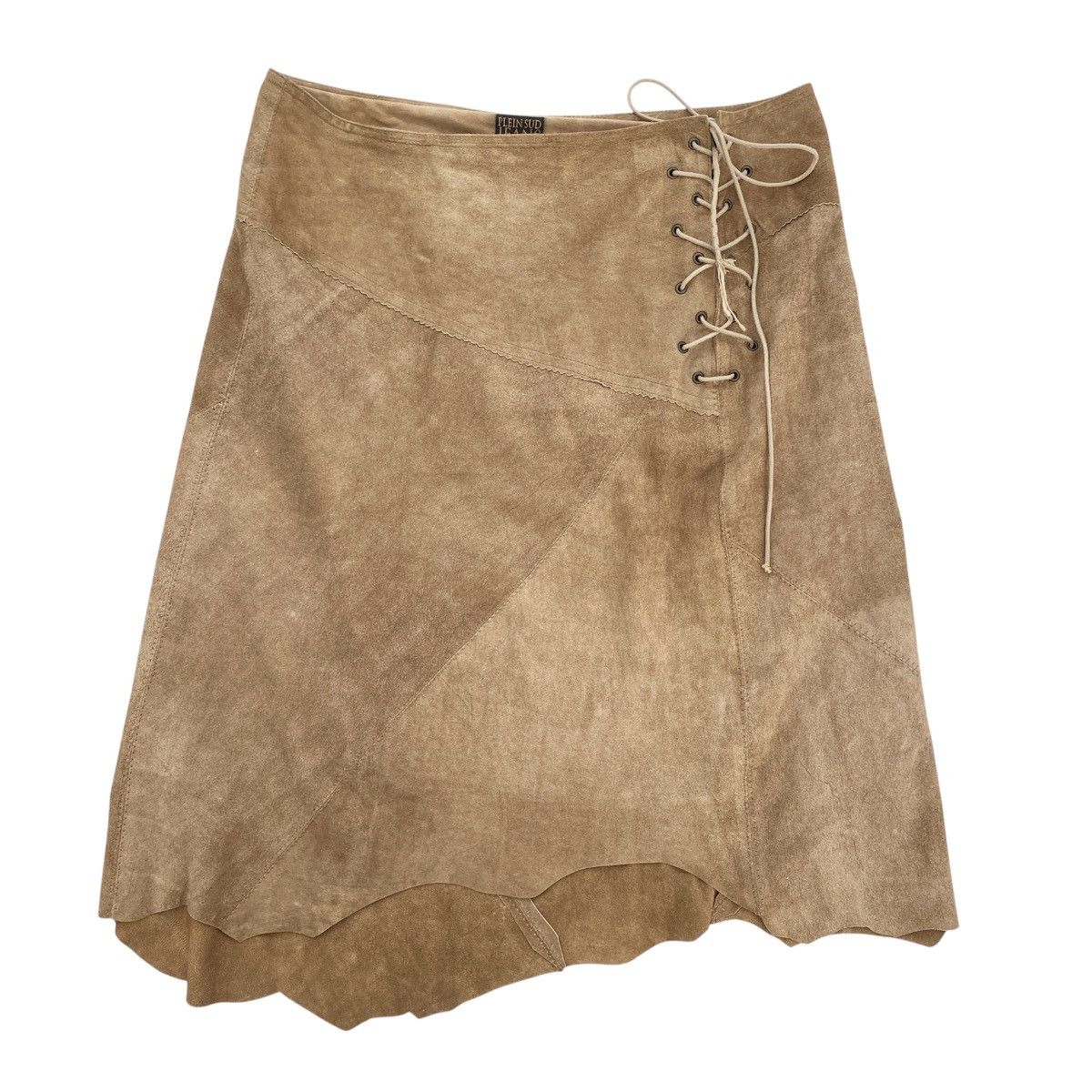 plein sud Vintage Plein Sud Lace Up Suede Leather Skirt Size 27" / US 4 / IT 40 - 2 Thumbnail