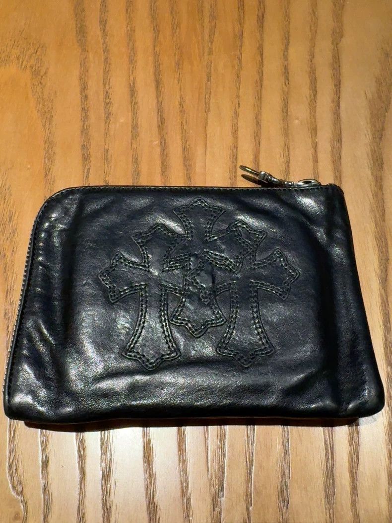 Chrome Hearts Chrome Hearts Wave mini black wallet | Grailed