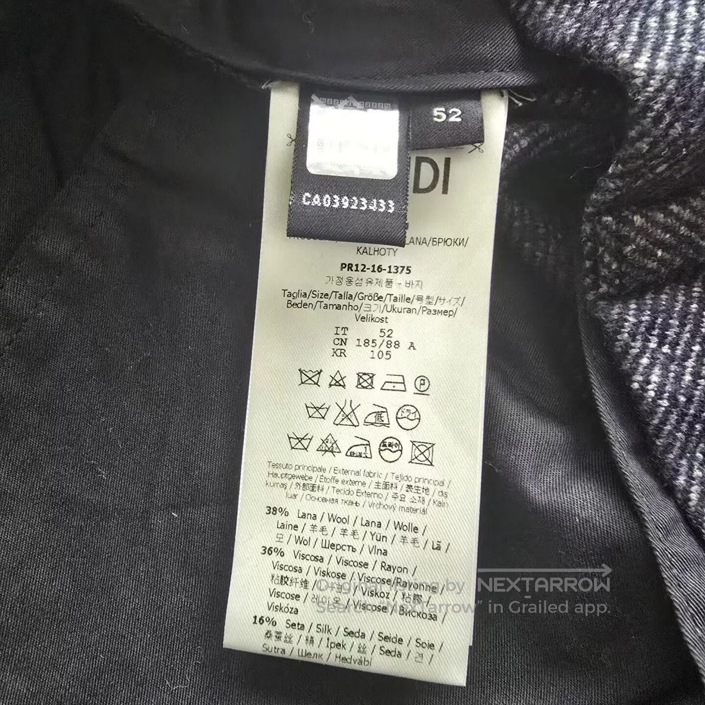 Fendi Fendi Black Gray Wool Blend Trousers. Size US 42 / EU 58 - 4 Thumbnail