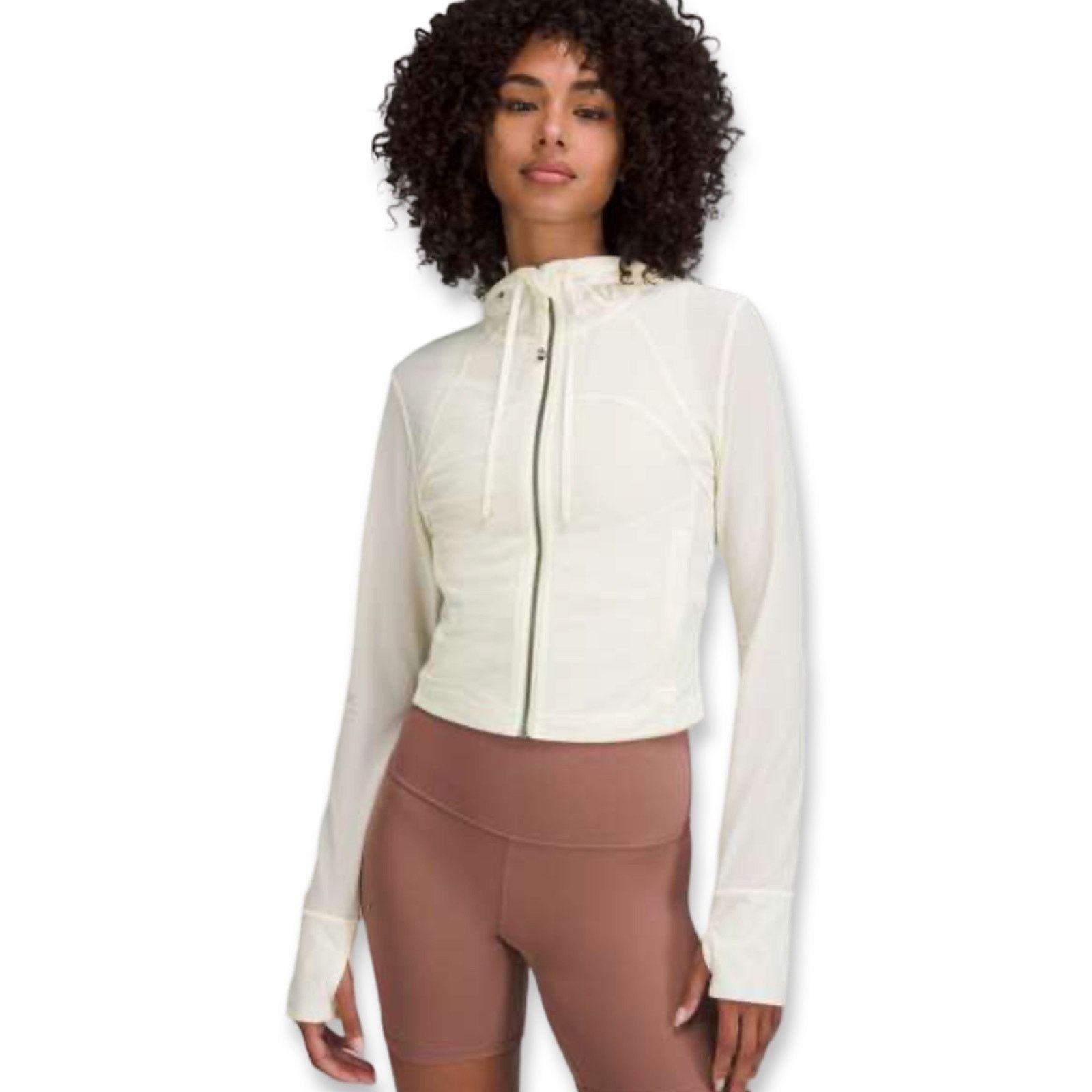 image of Lululemon Nulu And Mesh Cropped Define Jacket White Size 8, Women's