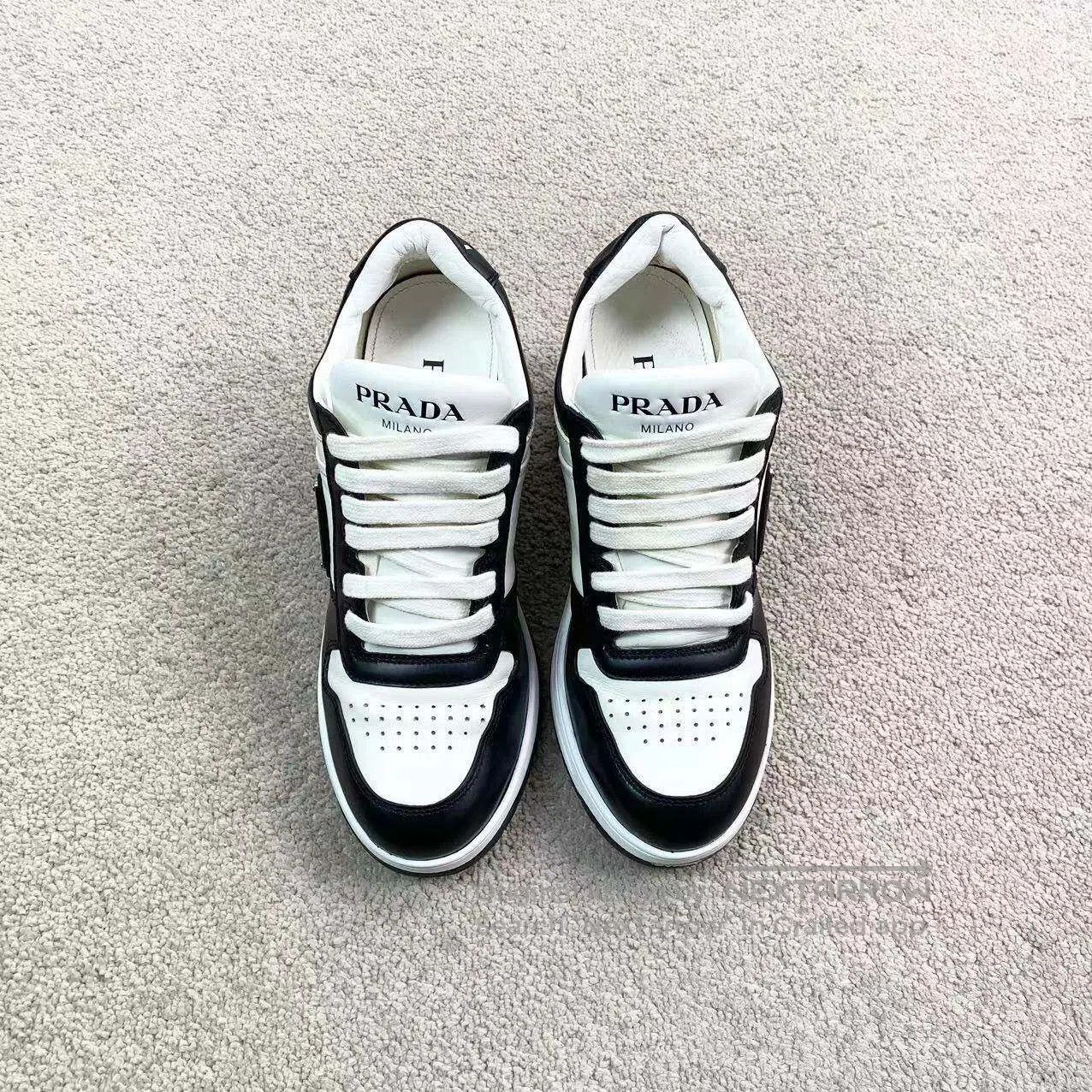 Prada Prada Black and white triangle heightened sports heels| Size US 6 / IT 36 - 2 Thumbnail