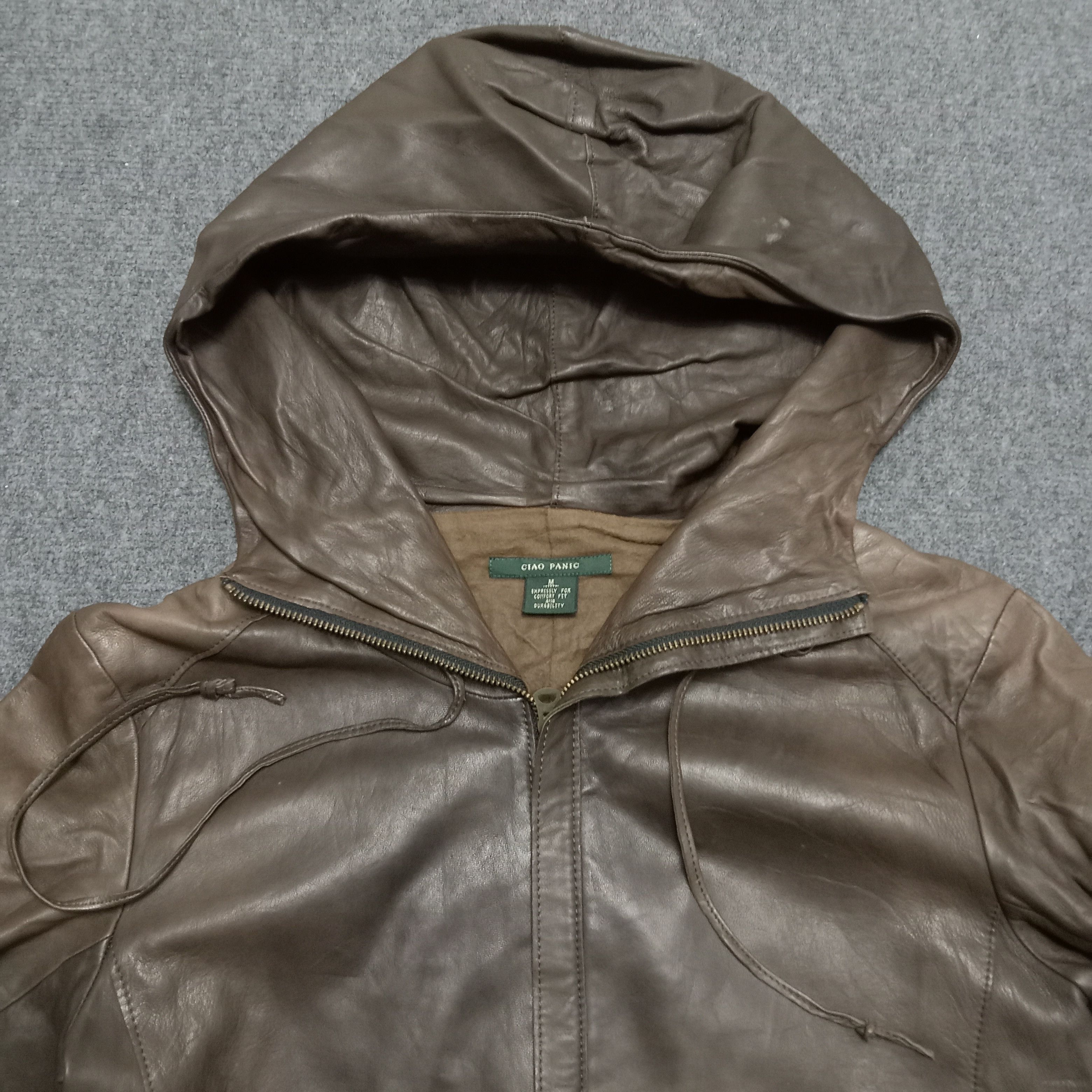 Ciaopanic × Vintage Vintage 90’s CIAOPANIC Skinny Leather Jacket With Hoodie Size US S / EU 44-46 / 1 - 3 Thumbnail