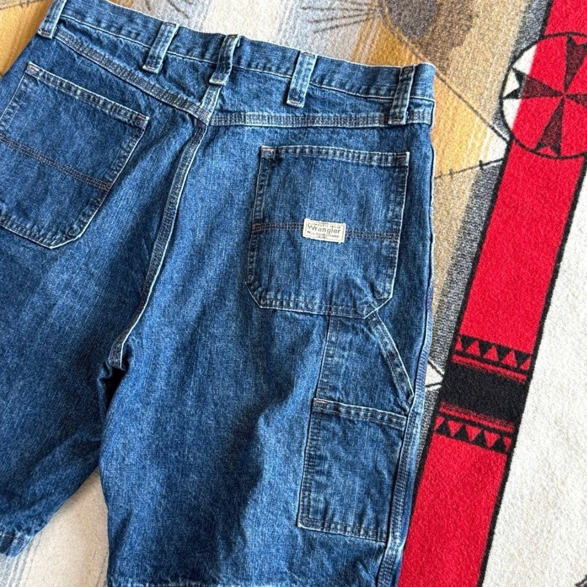 Wrangler VINTAGE Wrangler Denim Carpenter Short Jorts 36 Blue Men Regular Waist 36 Workwear 90s Y2K Grunge Skate Size US 36 / EU 52 - 4 Thumbnail