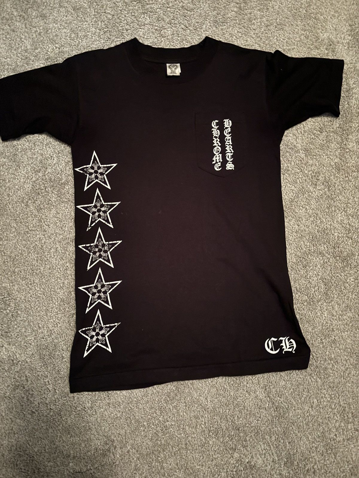 Chrome Hearts Chrome Hearts T-Bar Scroll Star Logo Black T-Shirt