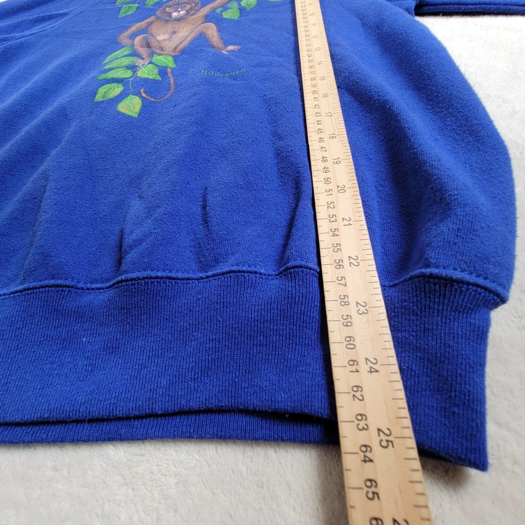 Lee VINTAGE LEE Sweatshirt Women's Medium Blue Cotton Blend Pullover Long Sleeve Monkeys Embroidered Crew Neck Casual Size M / US 6-8 / IT 42-44 - 5 Thumbnail