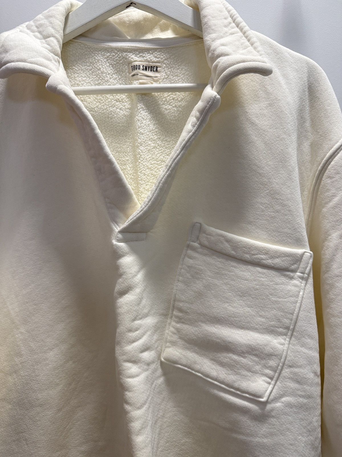 Champion × Todd Snyder Made in L.A. Fleece Polo in Coastal White M / Coastal White Size US M / EU 48-50 / 2 - 6 Thumbnail