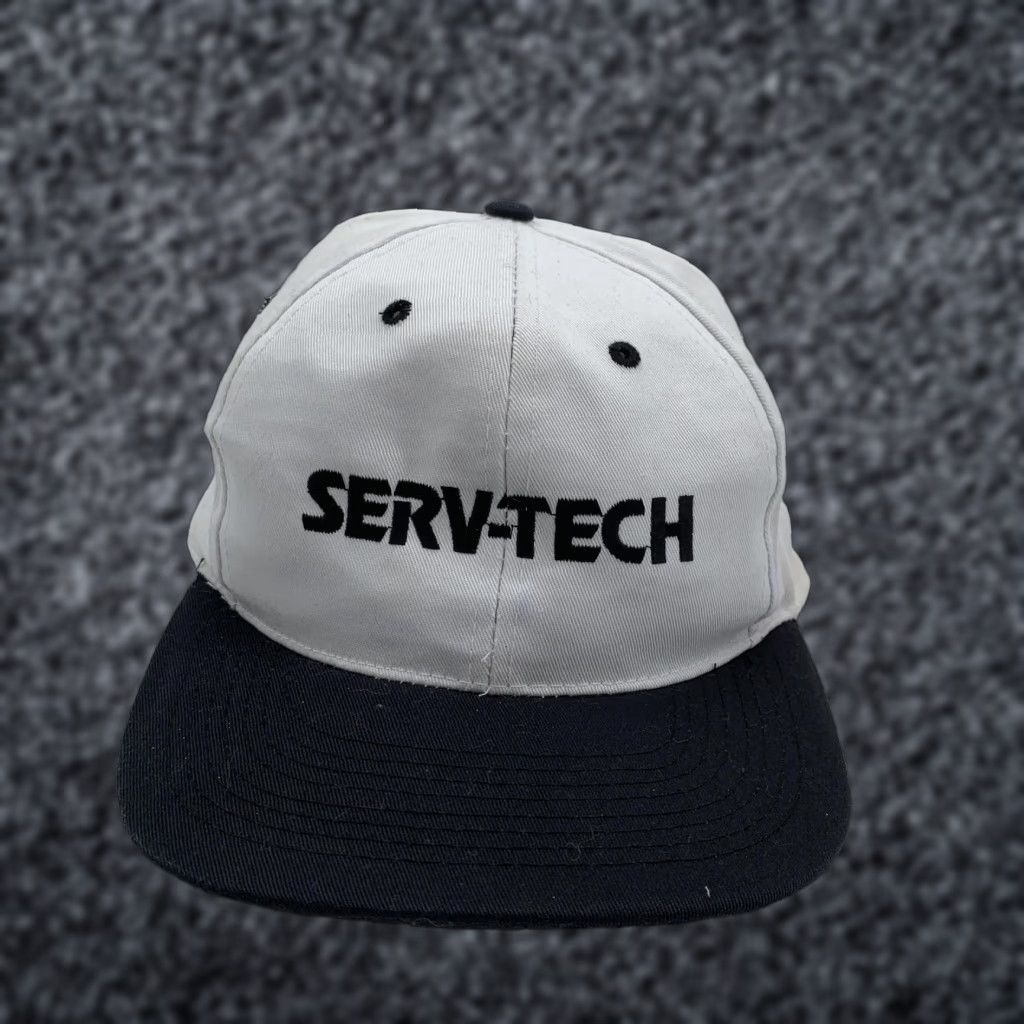 Logo 7 SERV-TECH Hat Cap Snap Back Mens One Size White Black Logo Baseball Adjustable Size ONE SIZE - 1 Thumbnail