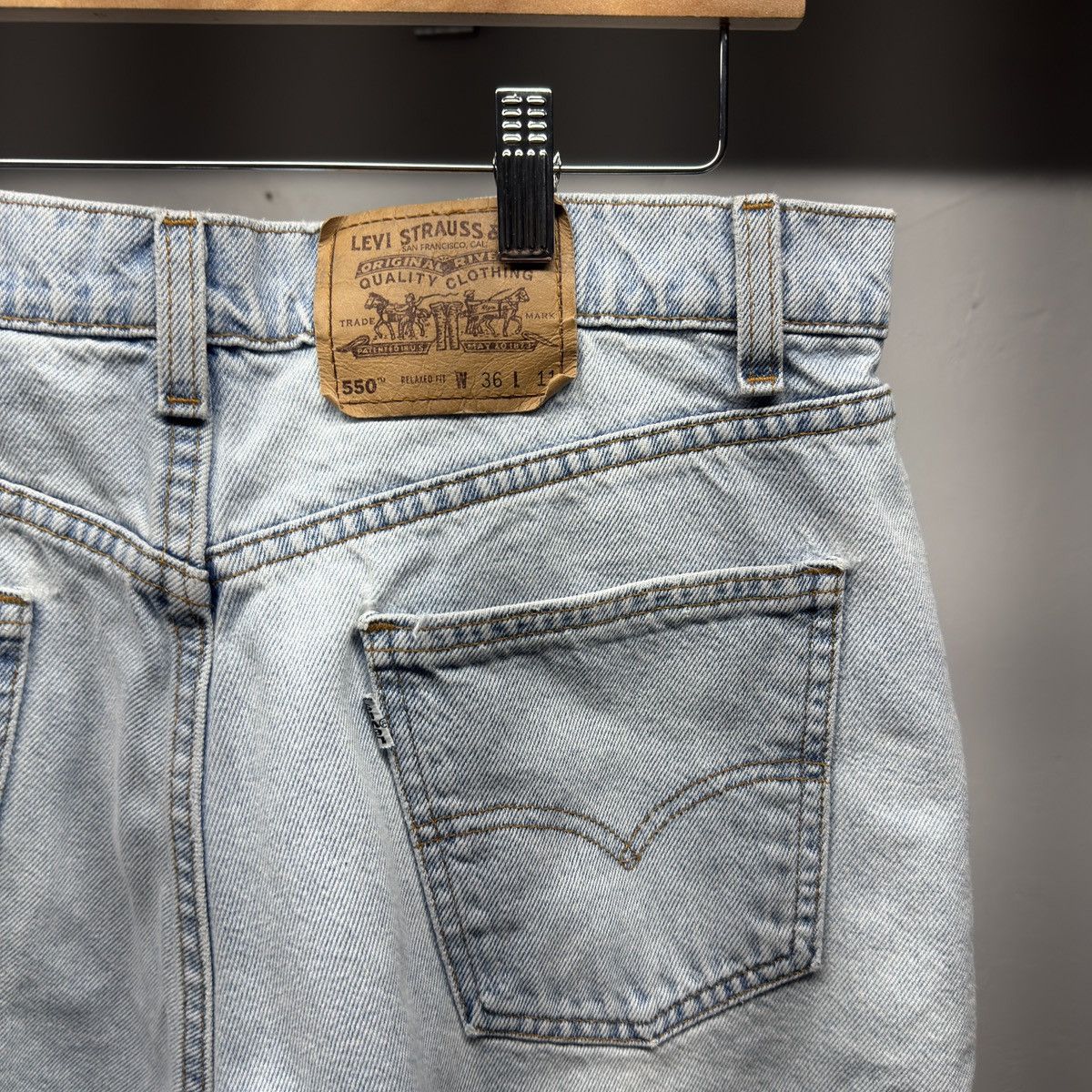 Levi's 90s Levi's 550 Faded Denim Jean Shorts ERD Grunge Chrome Size US 36 / EU 52 - 3 Thumbnail