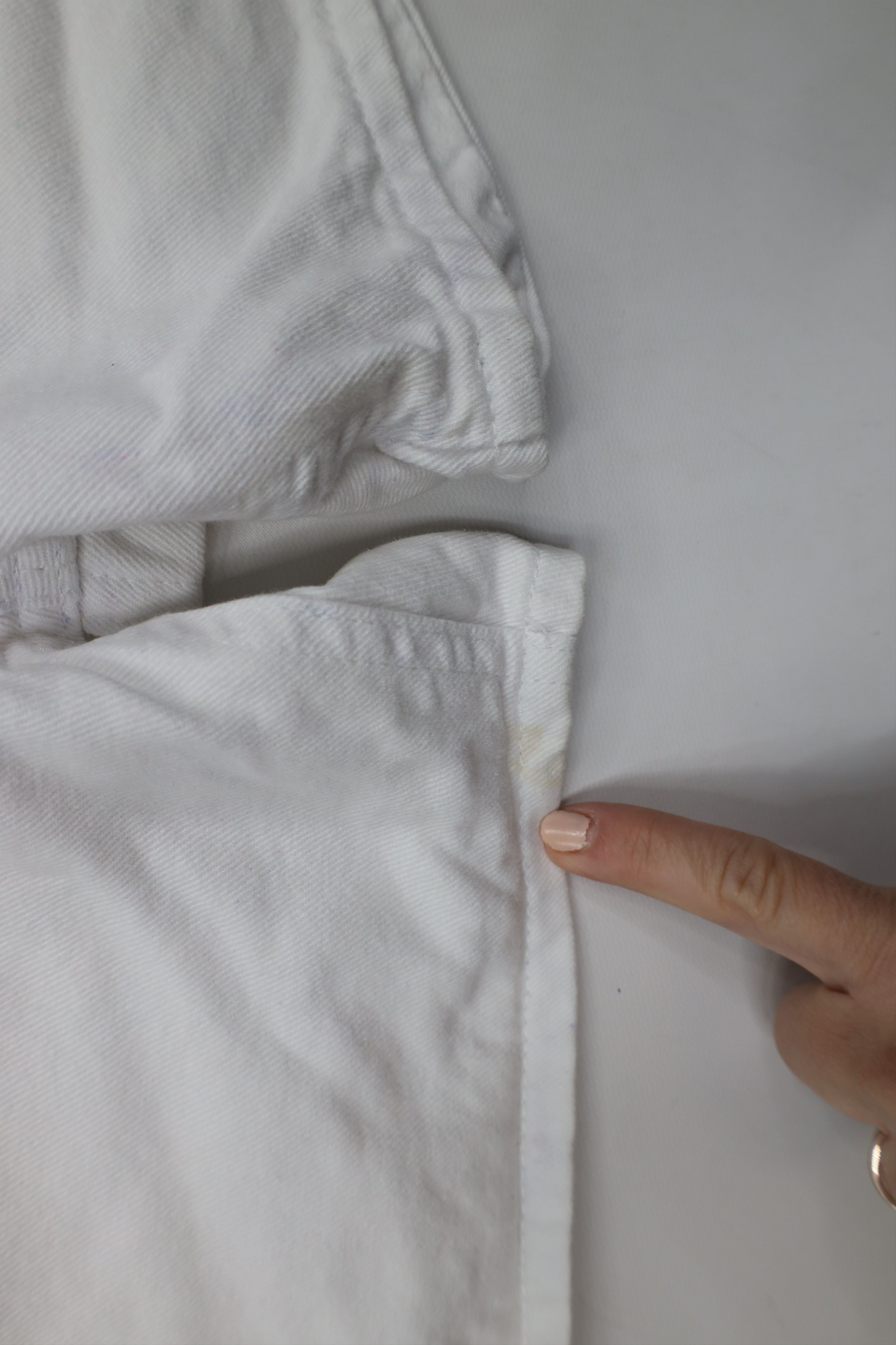 Lee × Vintage Vtg 90s Lee Above Knee Denim Jean Shorts Jorts White USA Size 27" / US 4 / IT 40 - 6 Thumbnail