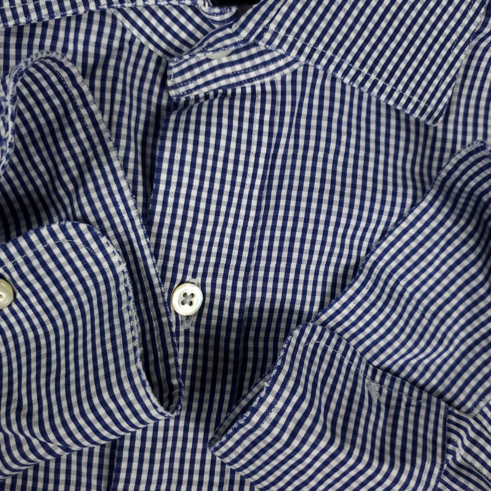 Ralph Lauren Ralph Lauren Dress Shirt Mens Size 15.5 Blue Check Button Down Long Sleeve Modern Size 40R - 3 Thumbnail