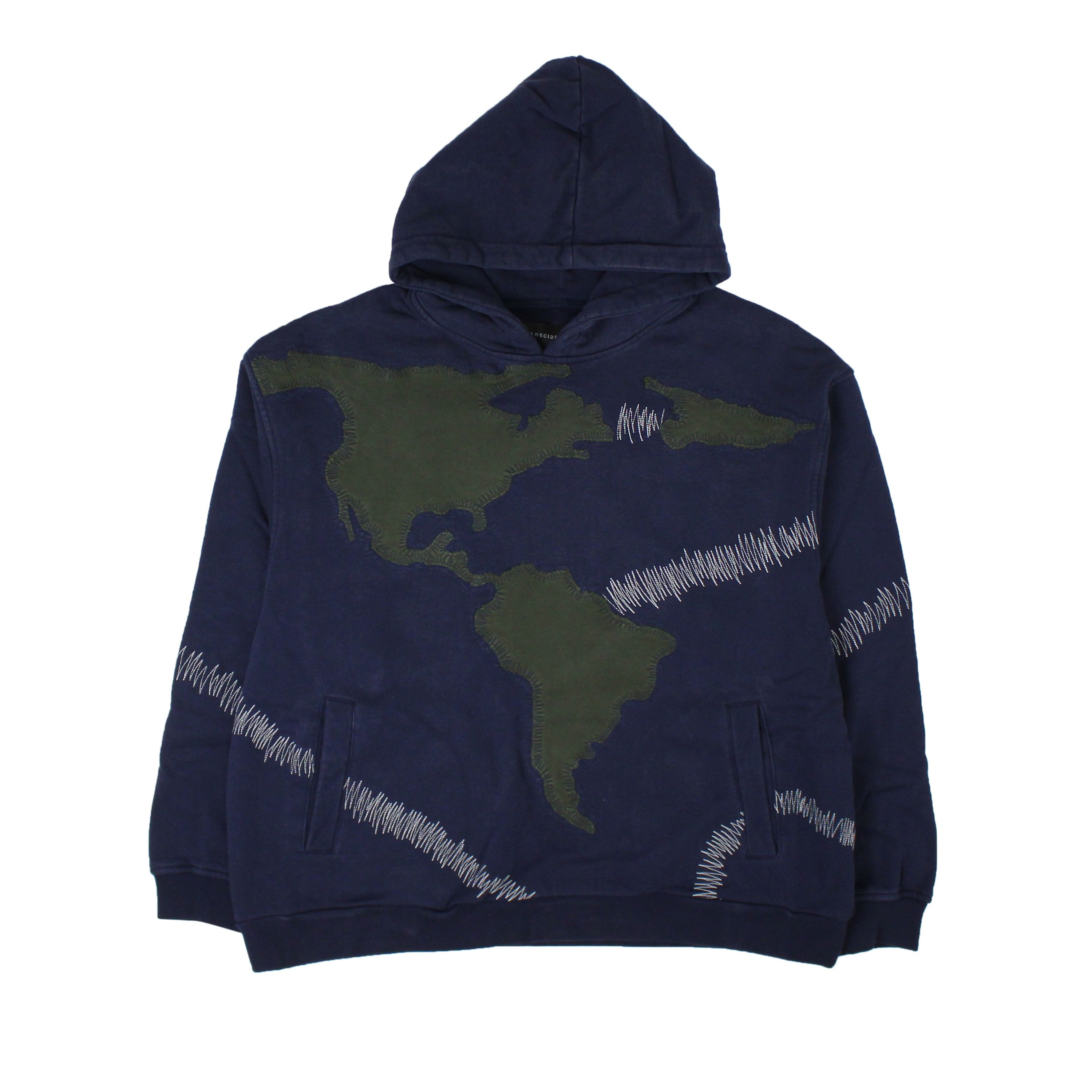 image of Who Decides War Indigo Pangia Hooded Pullover Size M, Men's