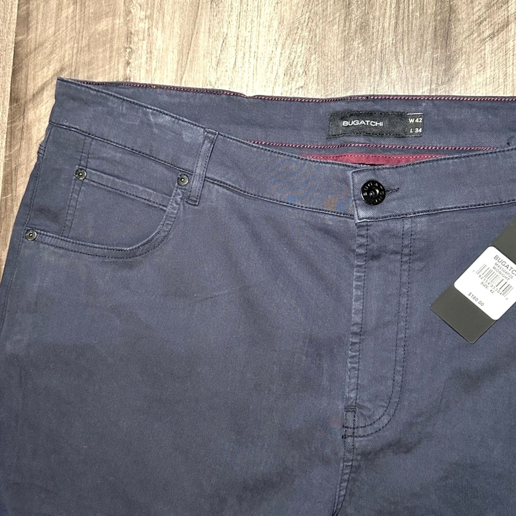 BUGATCHI Bugatchi Chino Pants Midnight Blue Bugatchi Loden Modal Blend 42x34 Mens Regular 42 Inseam 34 Size US 42 / EU 58 - 6 Thumbnail