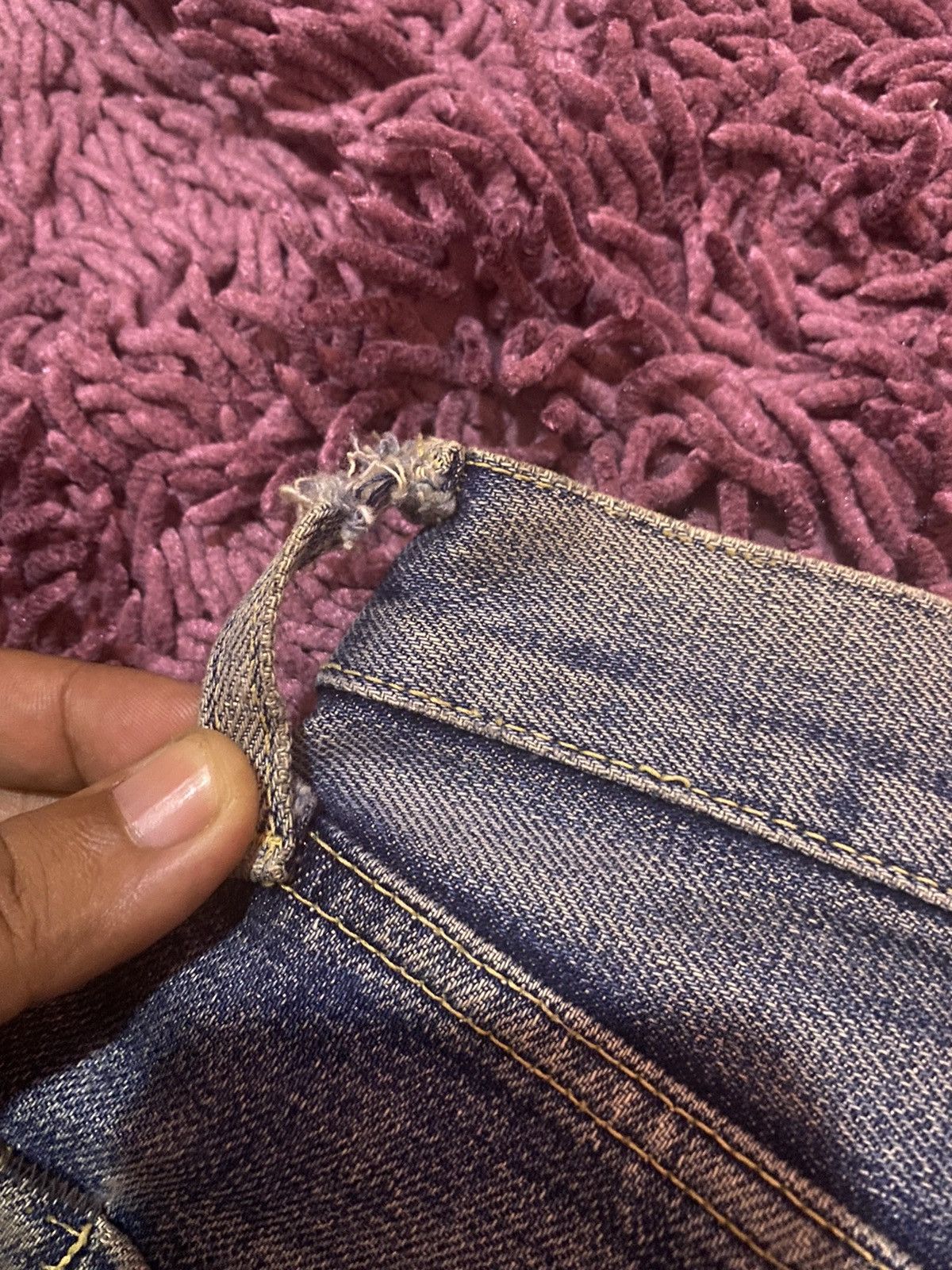 Vintage VTG Kapital Inspired Sashiko Boro Patchwork Jeans Selvedge Size US 33 - 18 Thumbnail