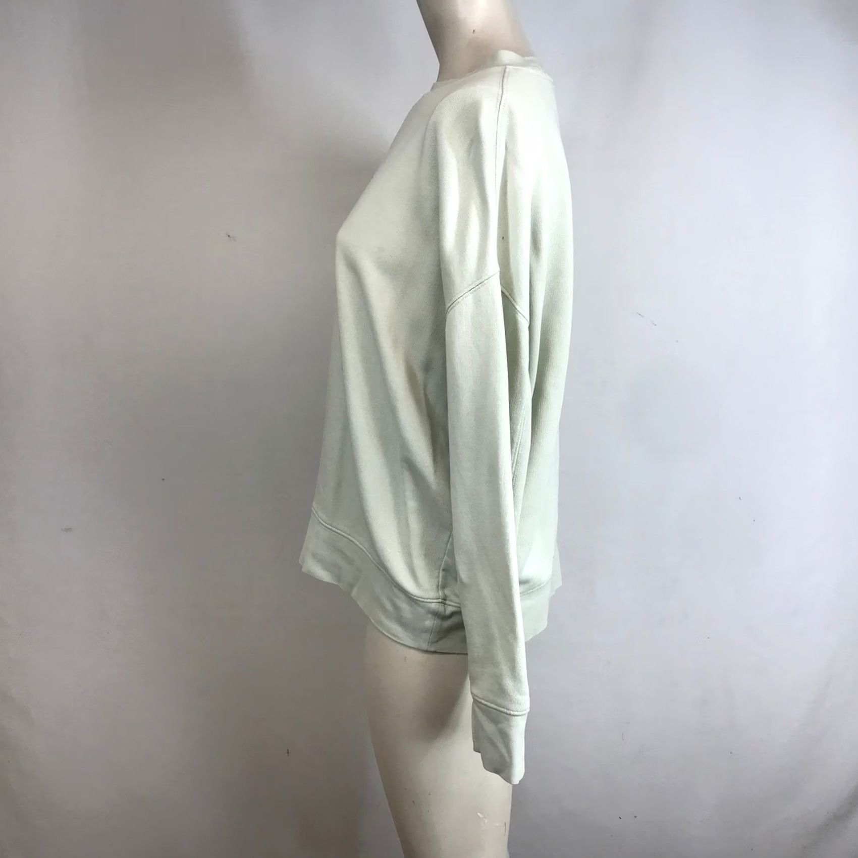 Vince Vince Womens Sweatshirt Crewneck Oversized Pale Sage Green Cotton French Terry S Size S / US 4 / IT 40 - 6 Thumbnail